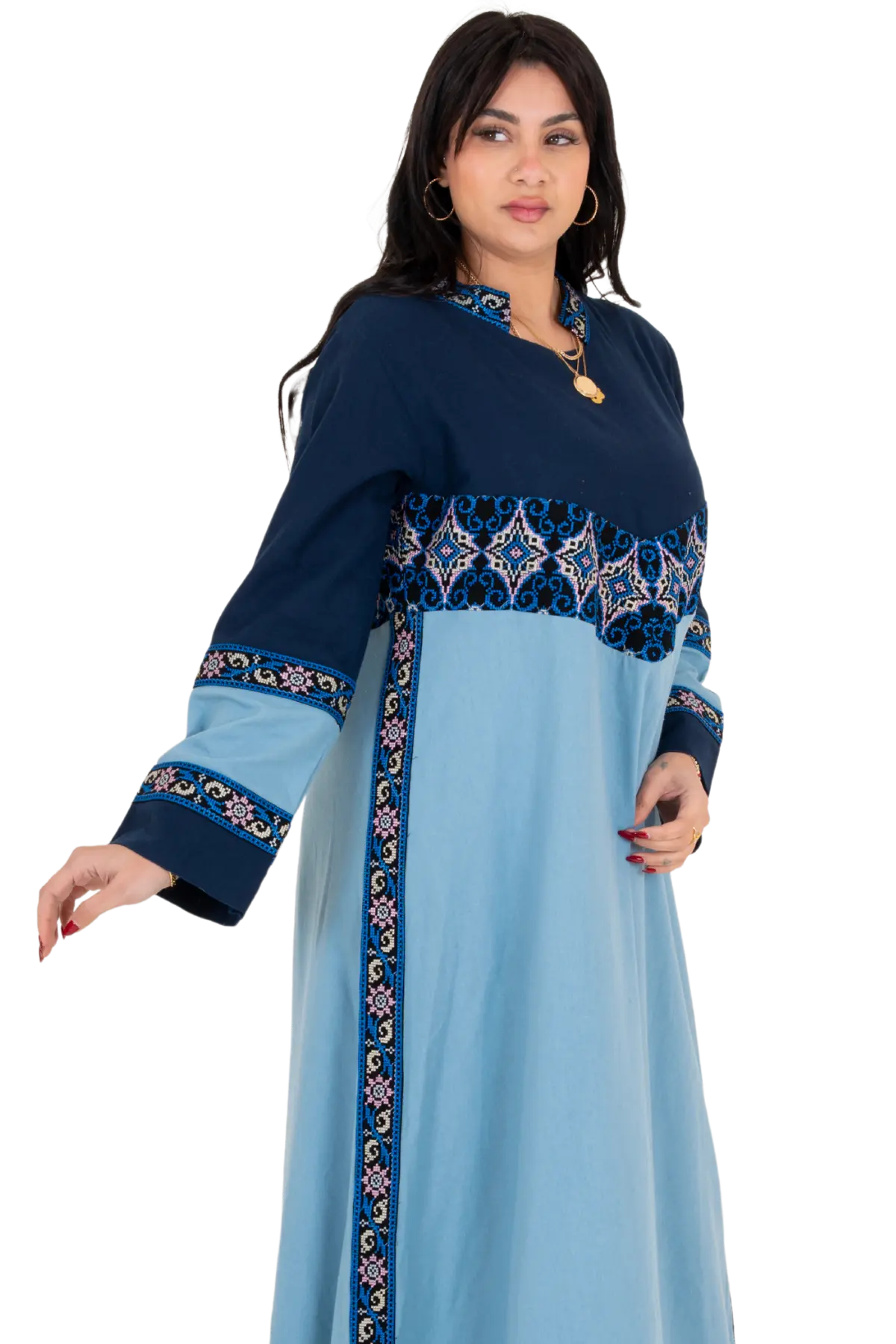 Machine stitched Linen Jalabiya