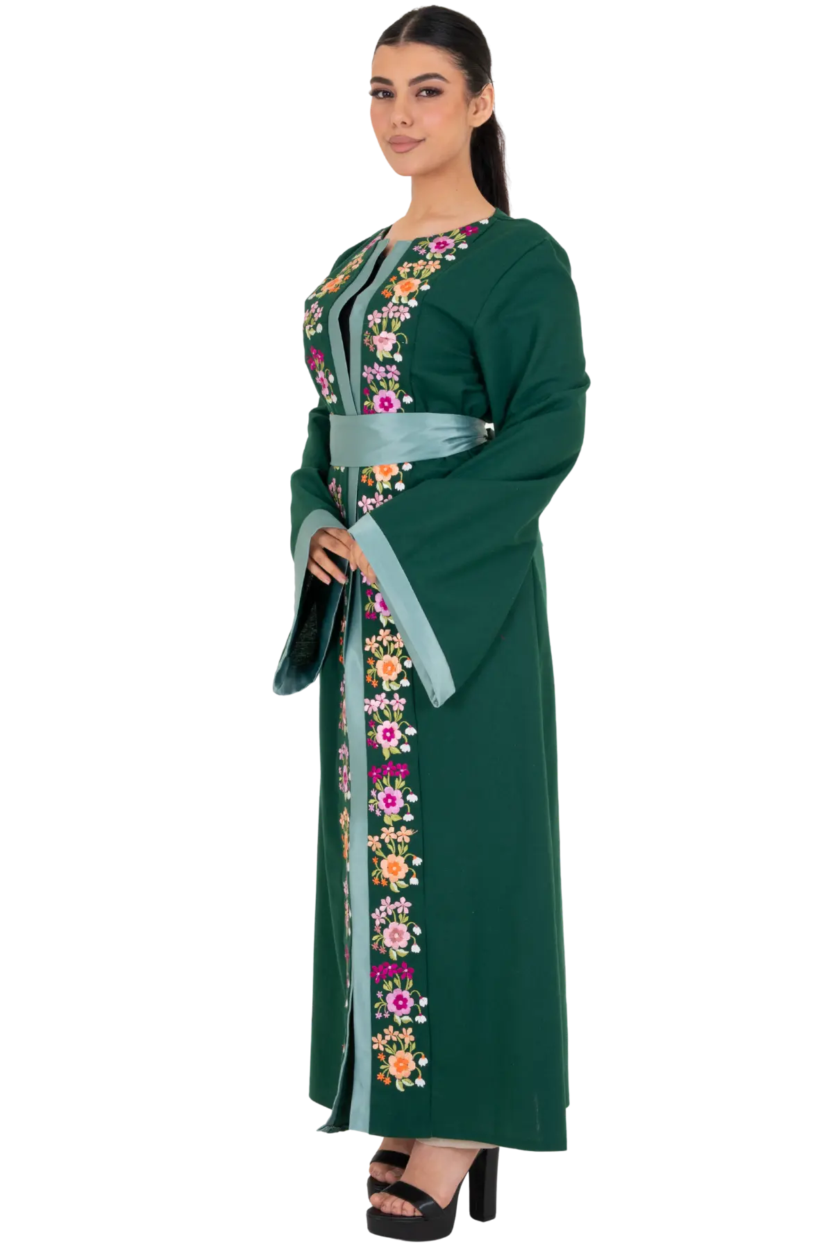 Tara-embroidered with Satin Abaya