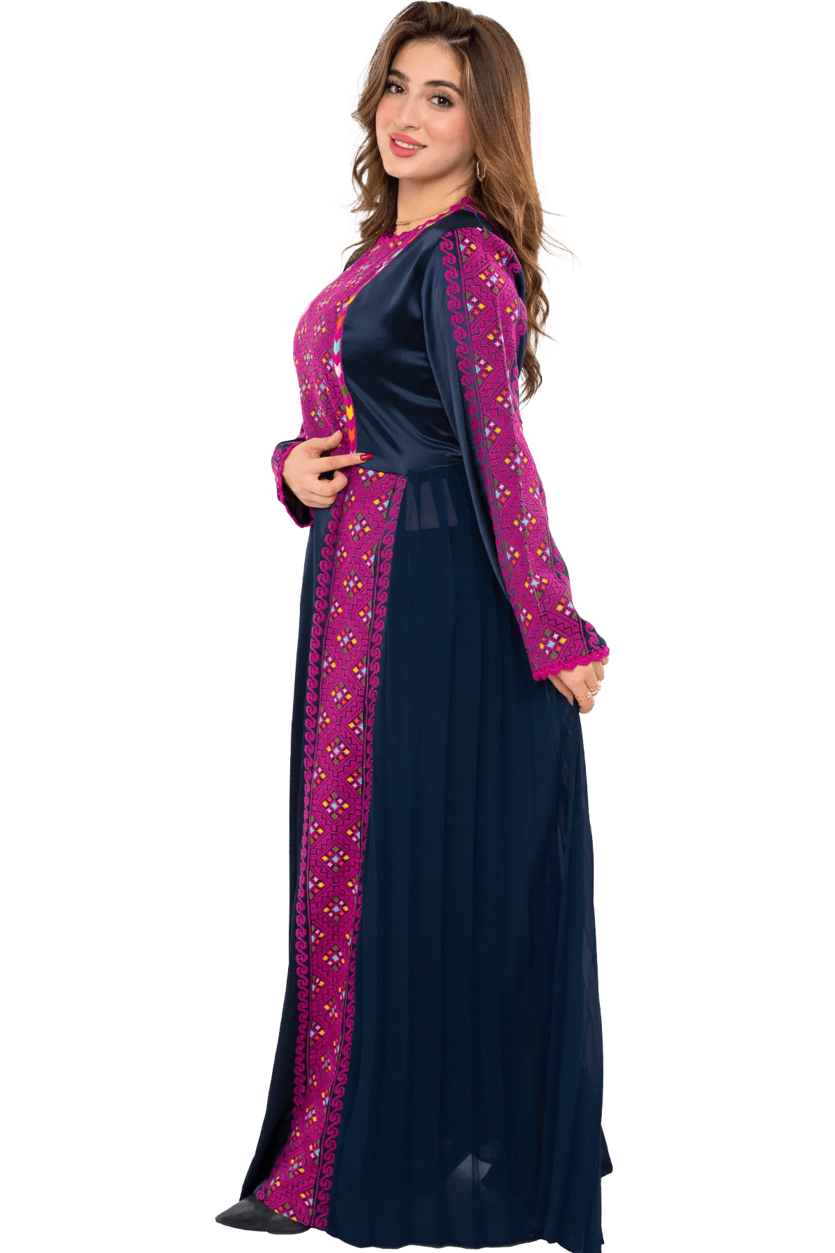 Hand-embroidered Satin Thoub