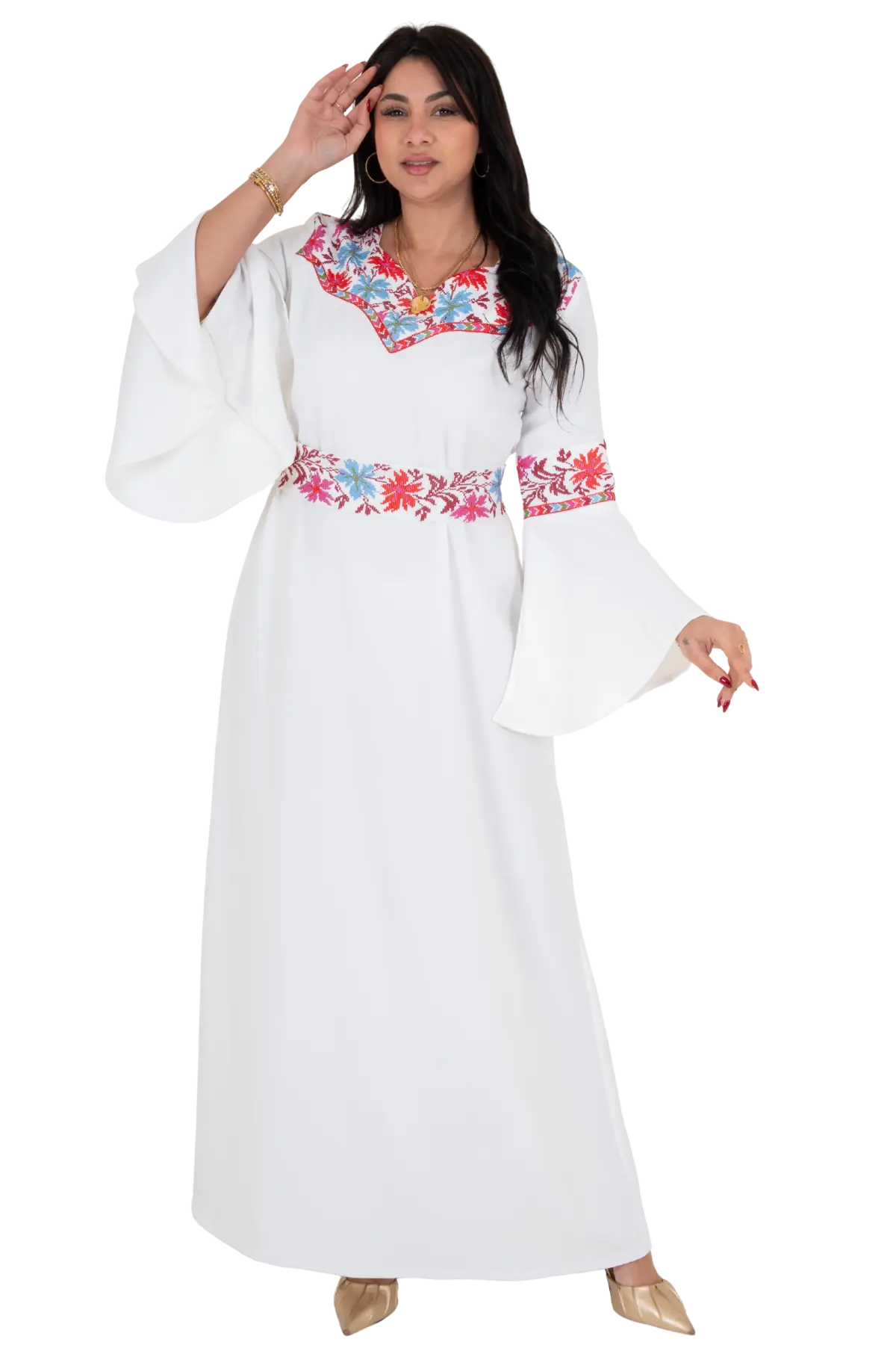 White Fallahi Machine Thoub