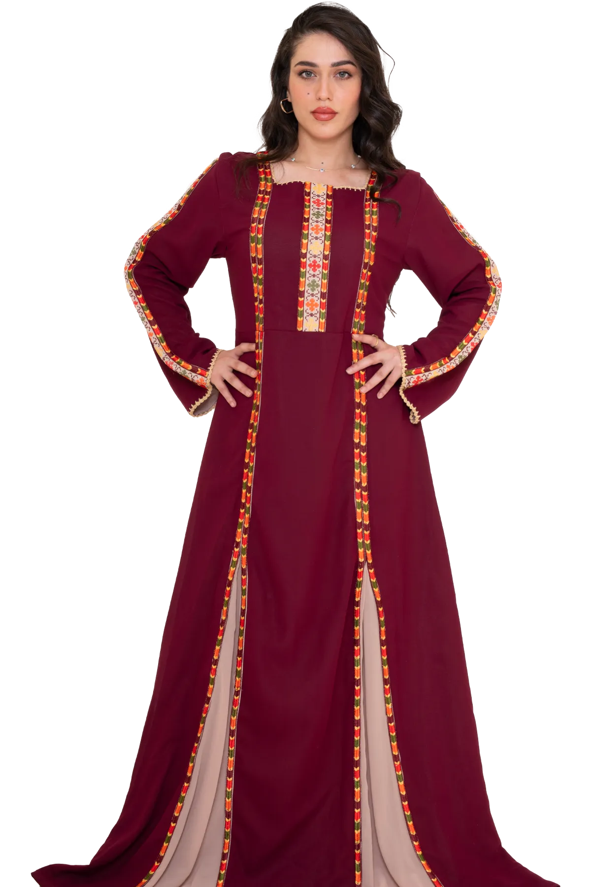 Machine stitched Manajel Thoub
