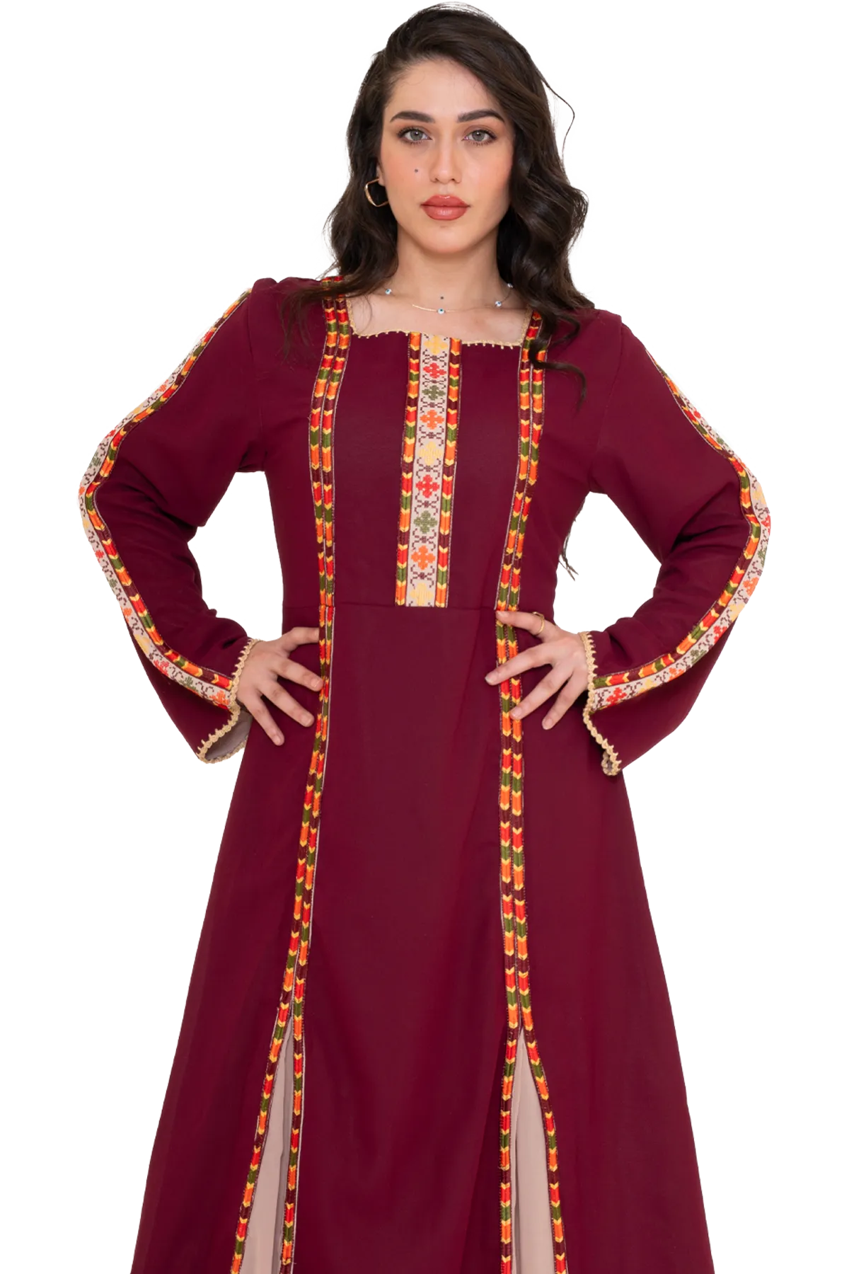 Machine stitched Manajel Thoub