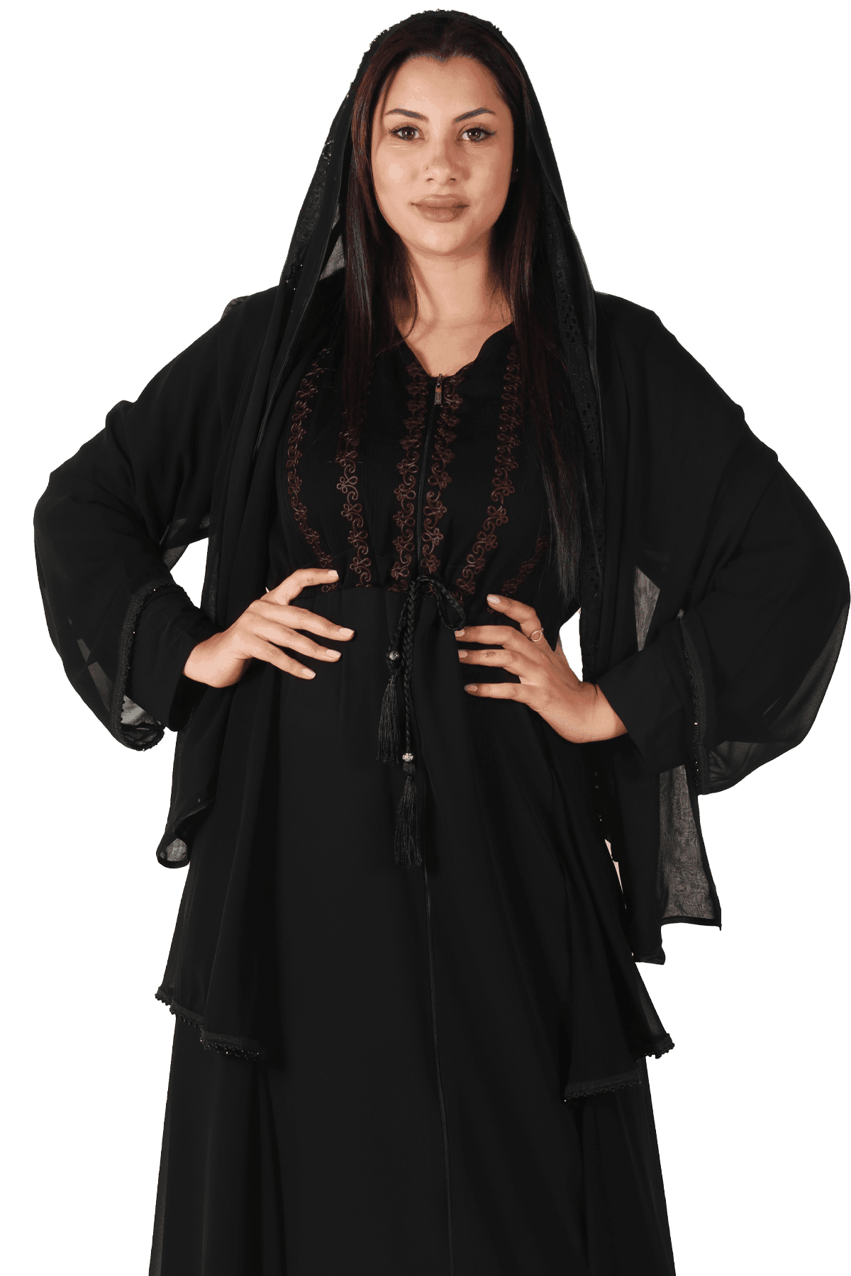 Abaya with rope - Tatreez Store