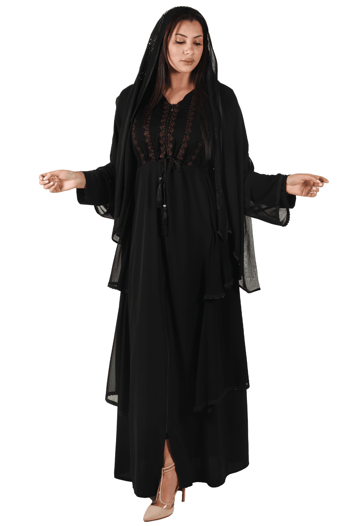 Abaya with rope - Tatreez Store