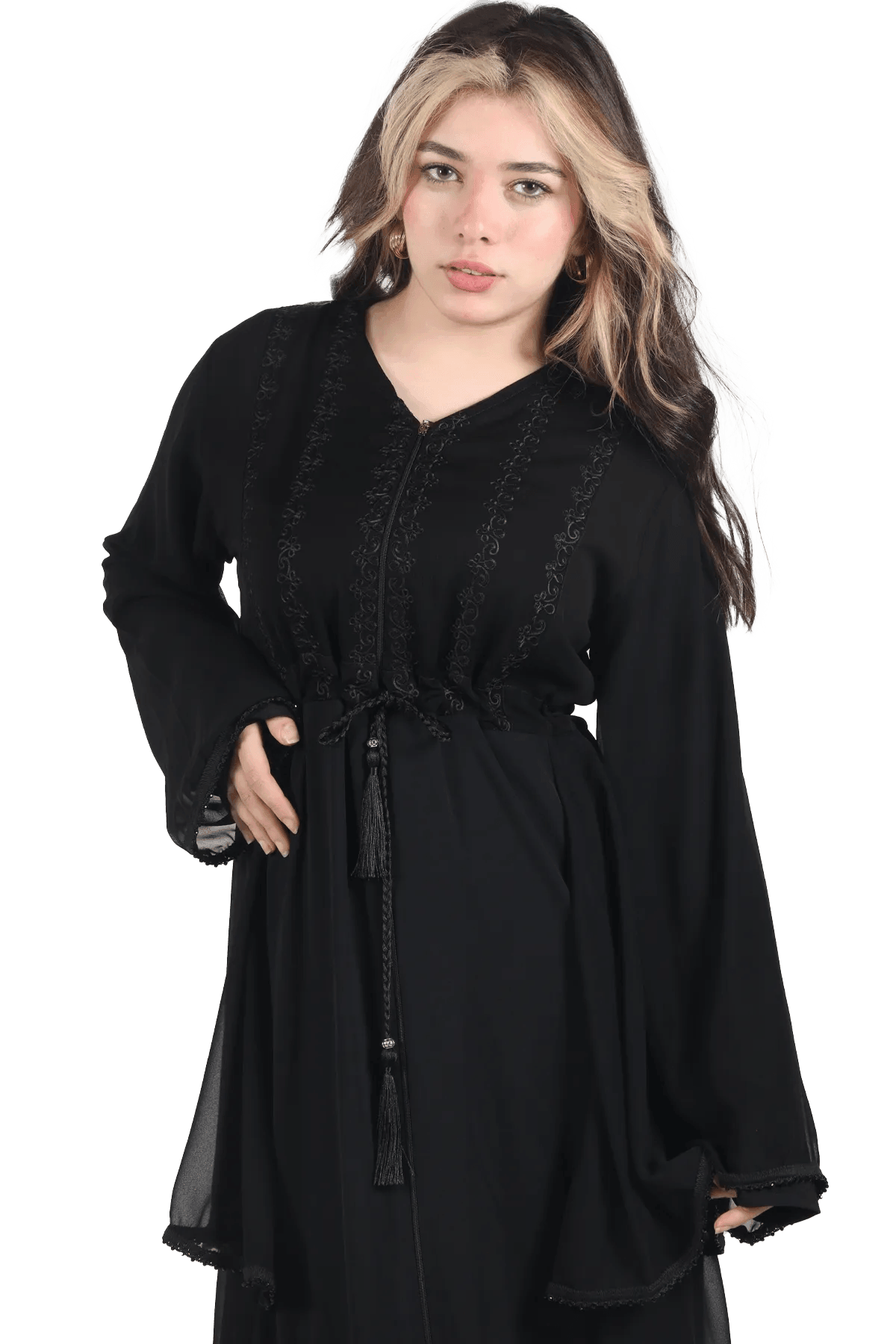 Abaya with rope - Tatreez Store