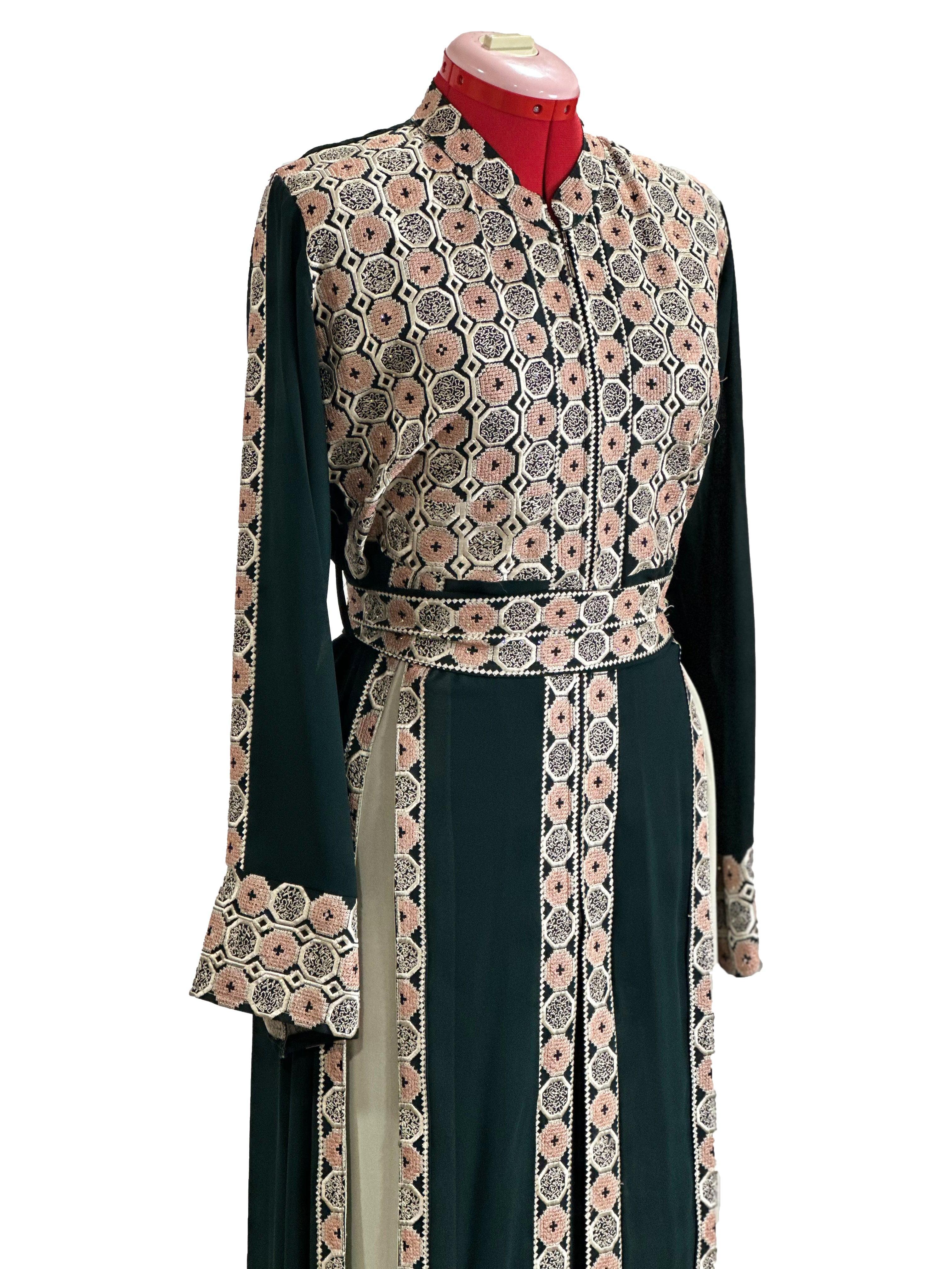 Circles Embroidered Kaftan 2pcs - TATREEZ STORE