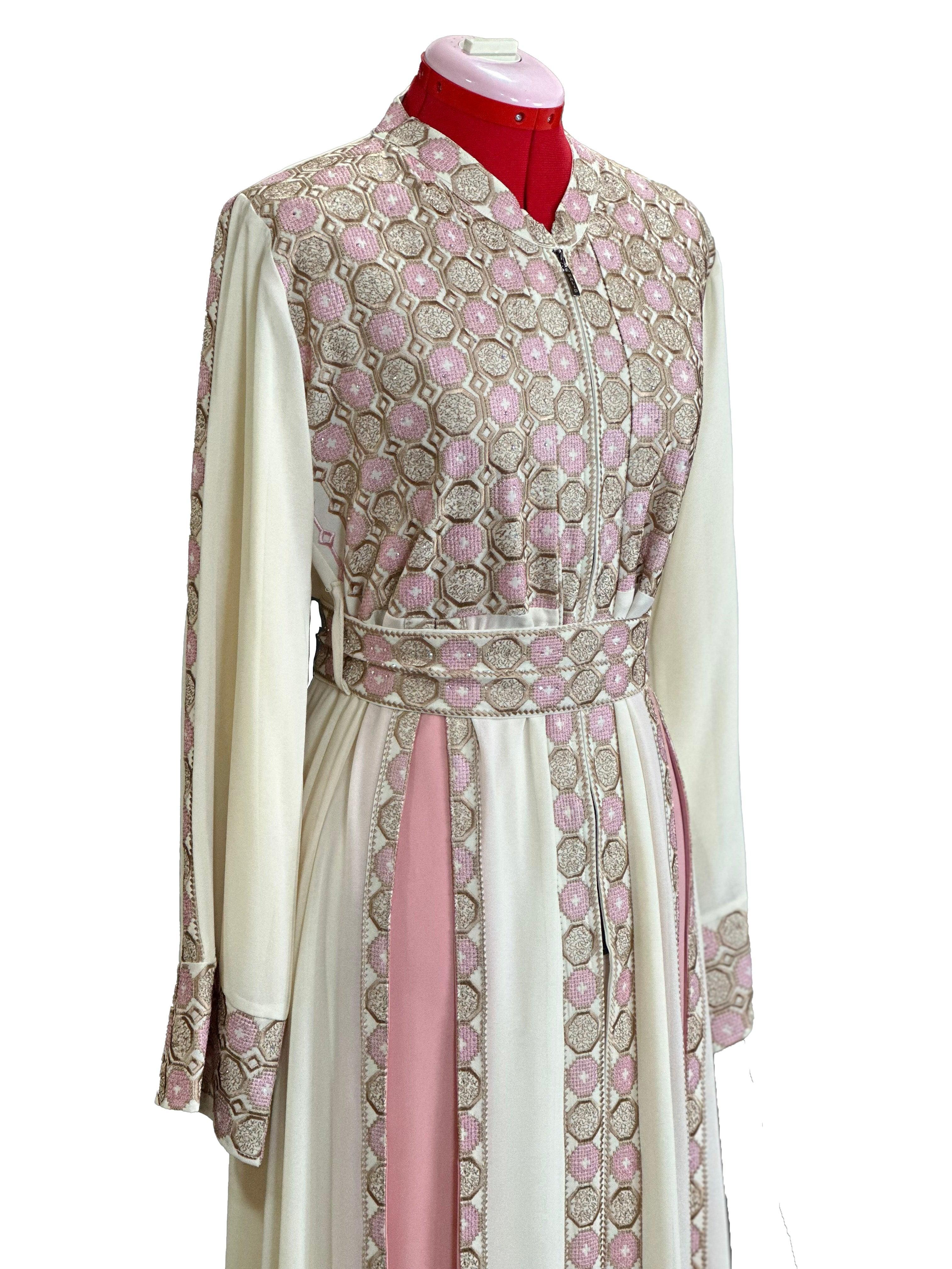 Circles Embroidered Kaftan 2pcs - TATREEZ STORE