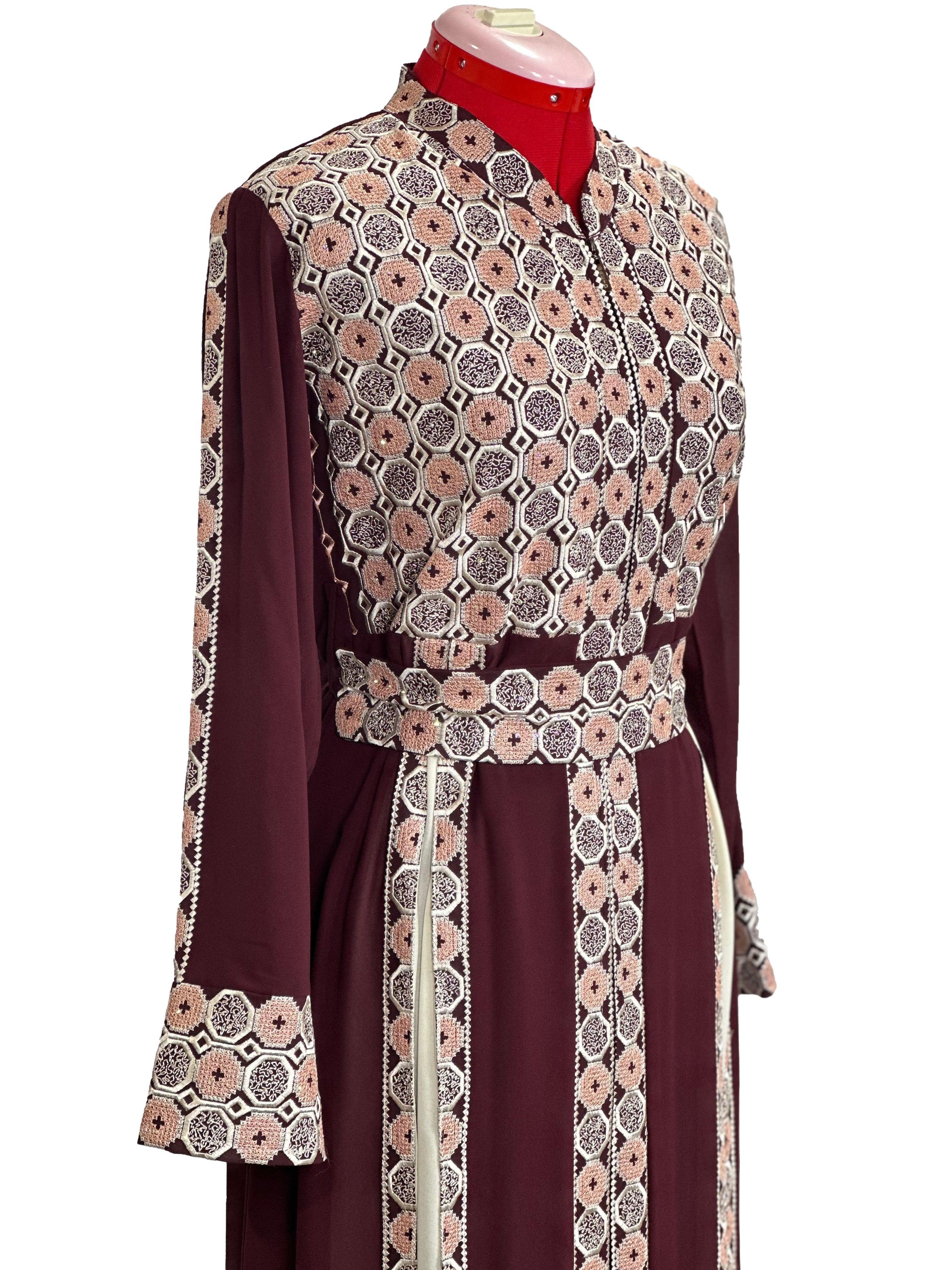 Circles Embroidered Kaftan 2pcs - TATREEZ STORE