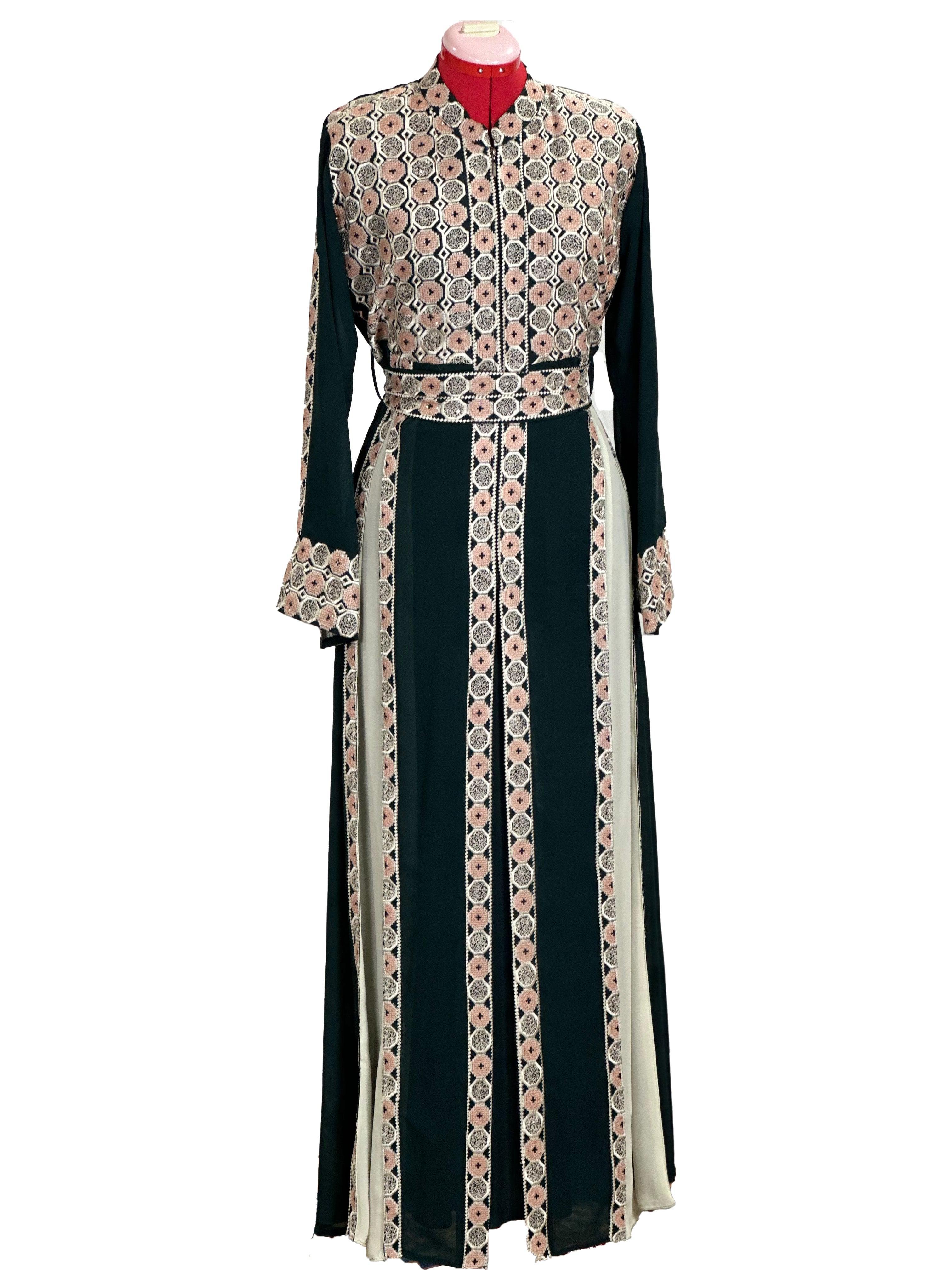 Circles Embroidered Kaftan 2pcs - TATREEZ STORE