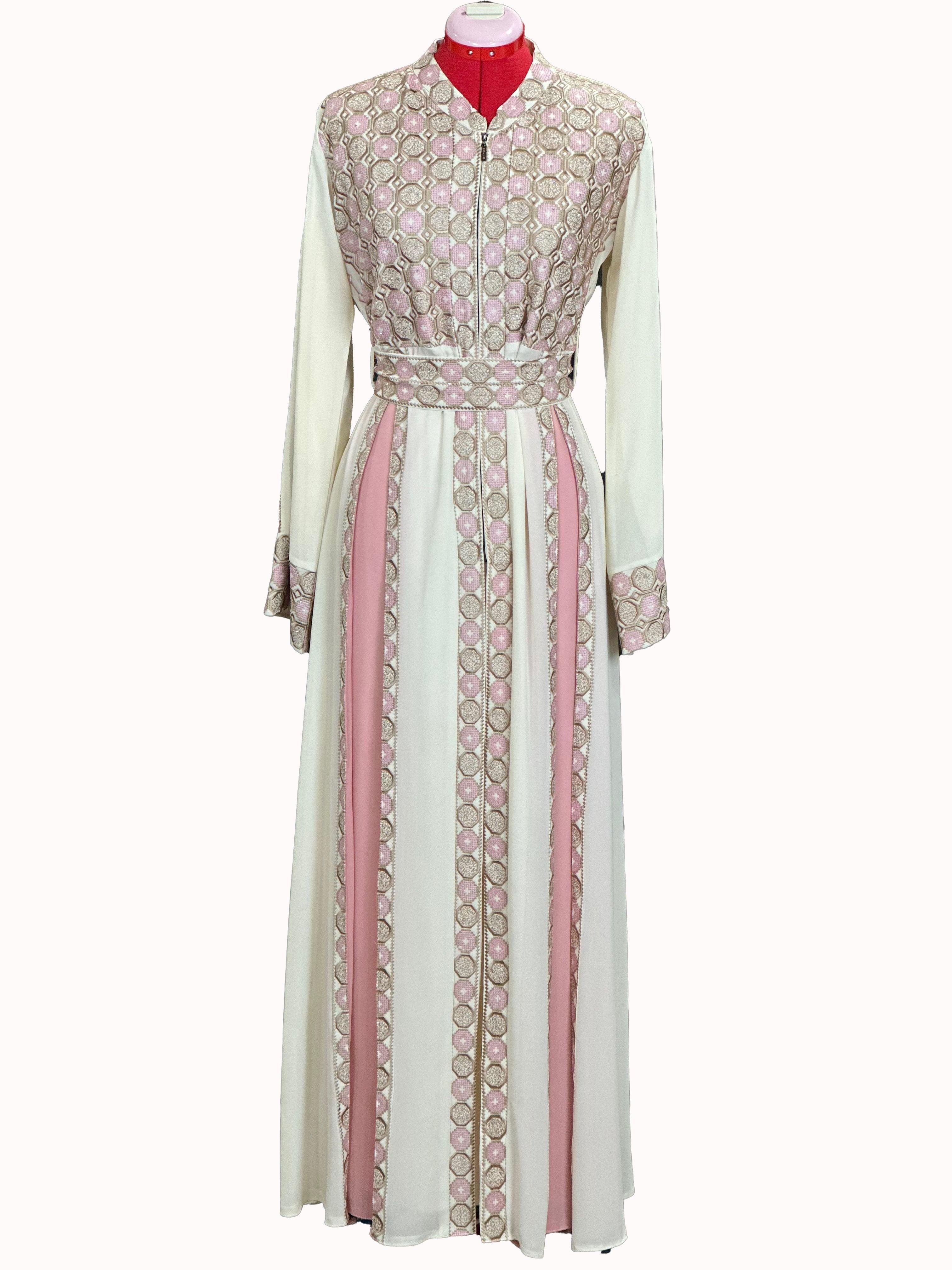 Circles Embroidered Kaftan 2pcs - TATREEZ STORE