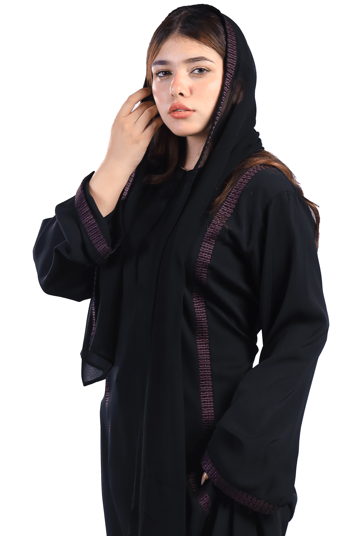 Embroidered line Abaya - TATREEZ STORE