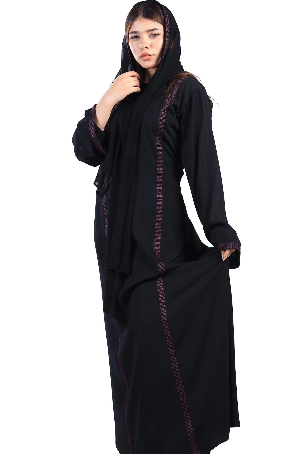 Embroidered line Abaya - TATREEZ STORE