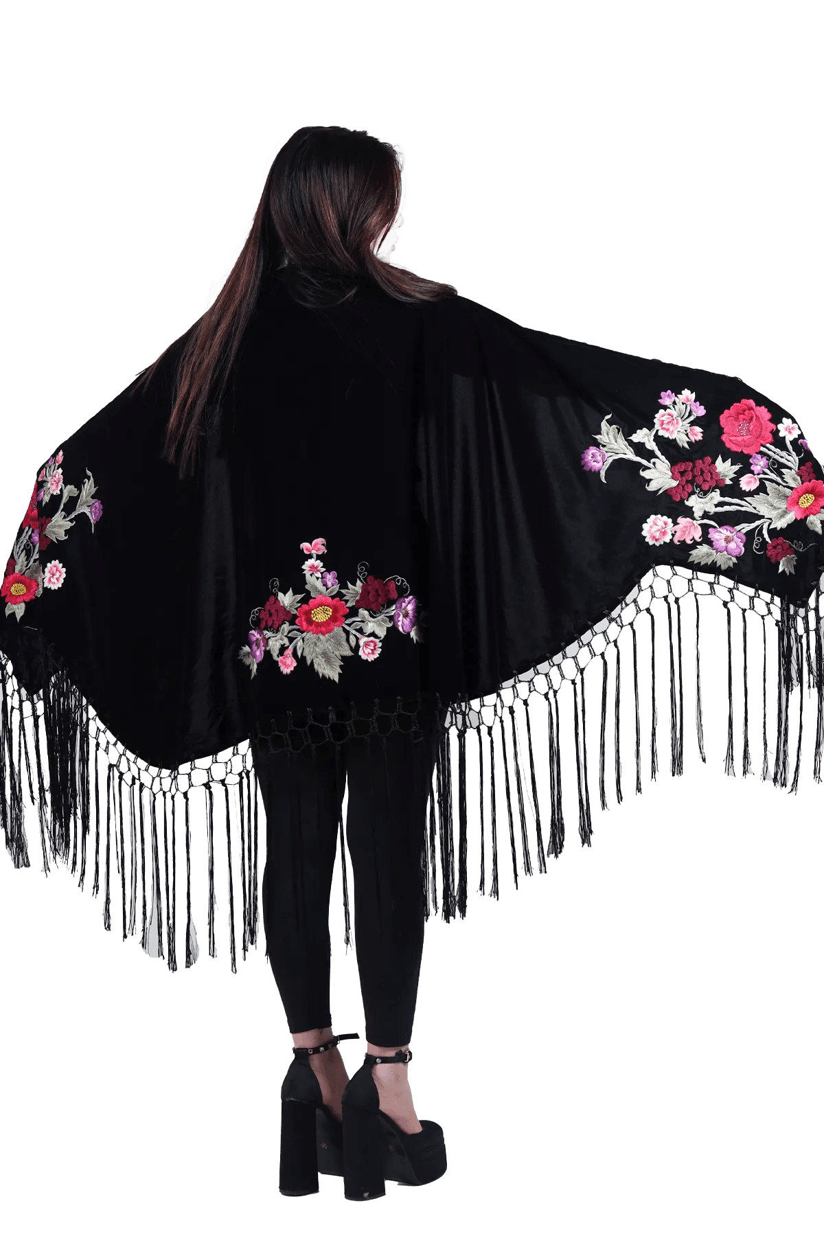 Flowers wide shawl - Tatreez Store