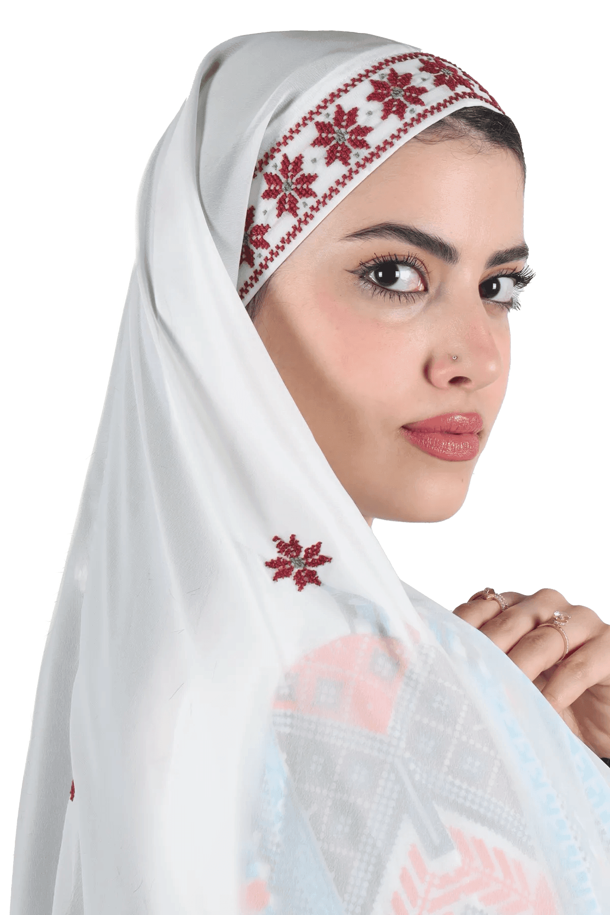 Hand-Embroidered long Shawl - Tatreez Store