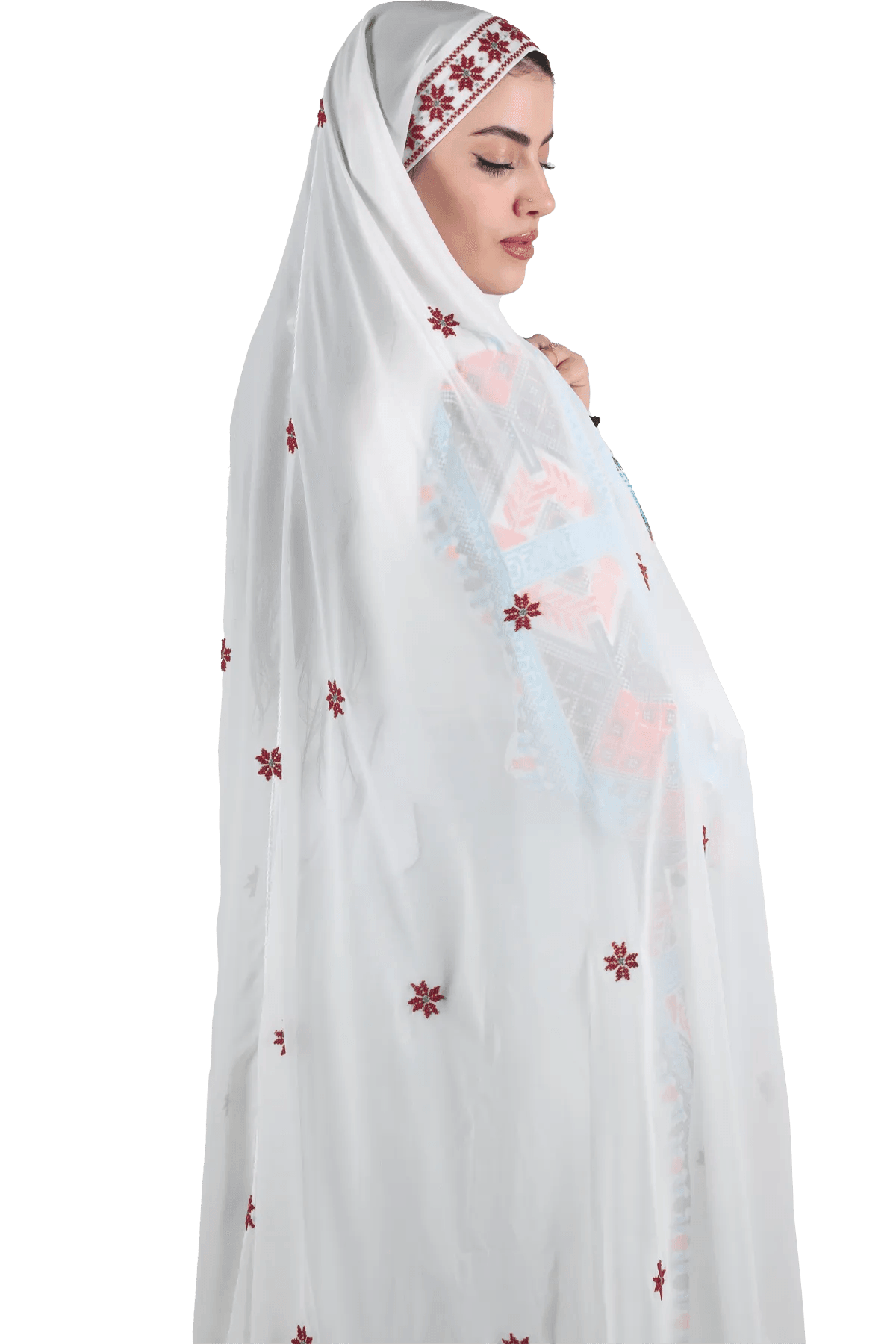 Hand-Embroidered long Shawl - Tatreez Store