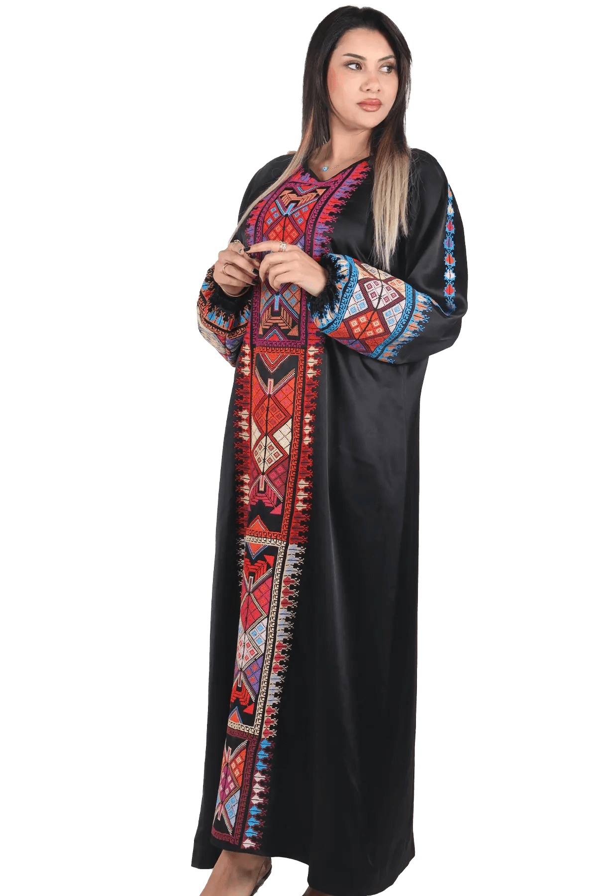 Multi-color Threads Thoub - Tatreez Store