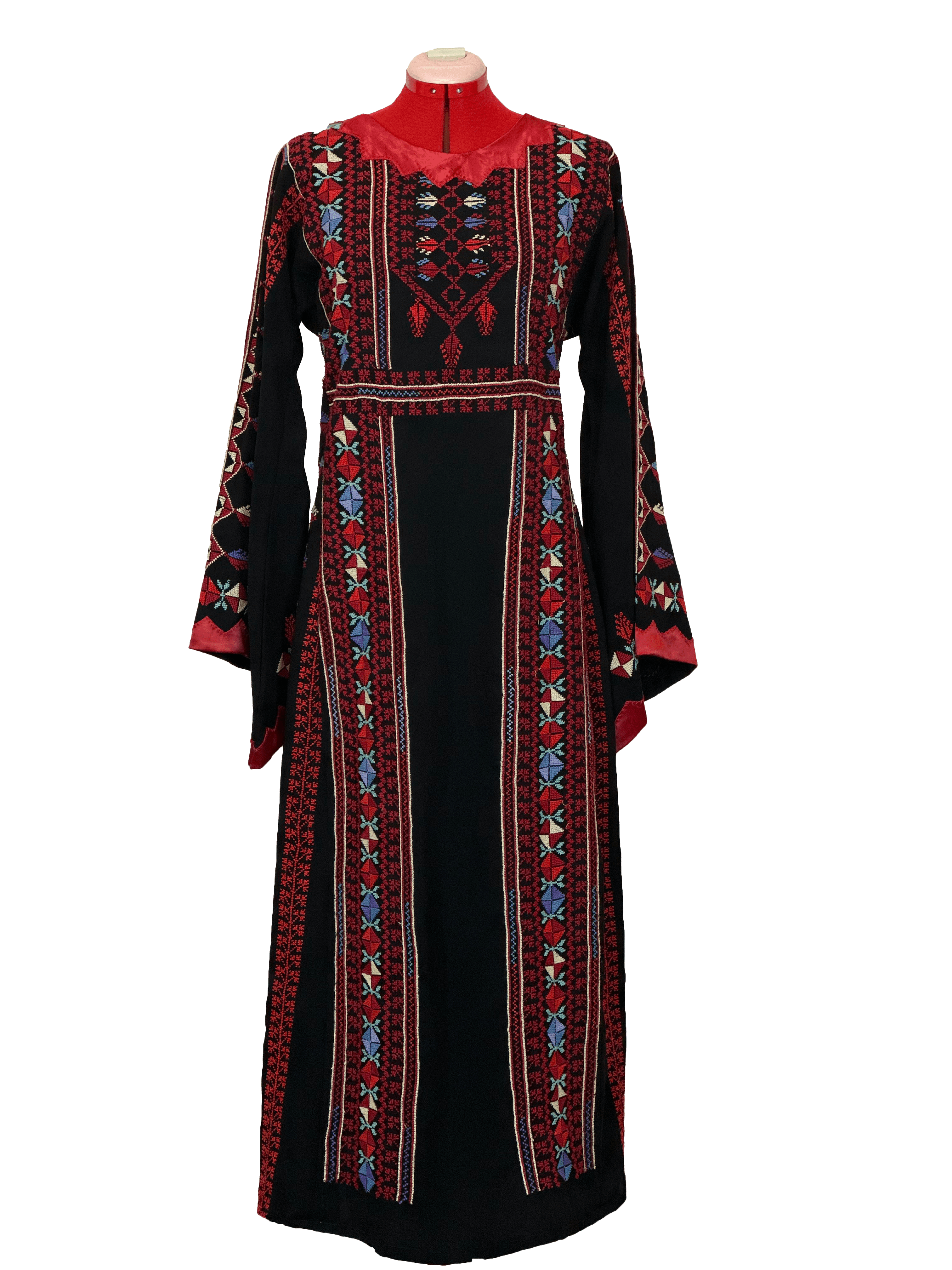 Black & Red Oasis Long Sleeves Thoub - TATREEZ STORE