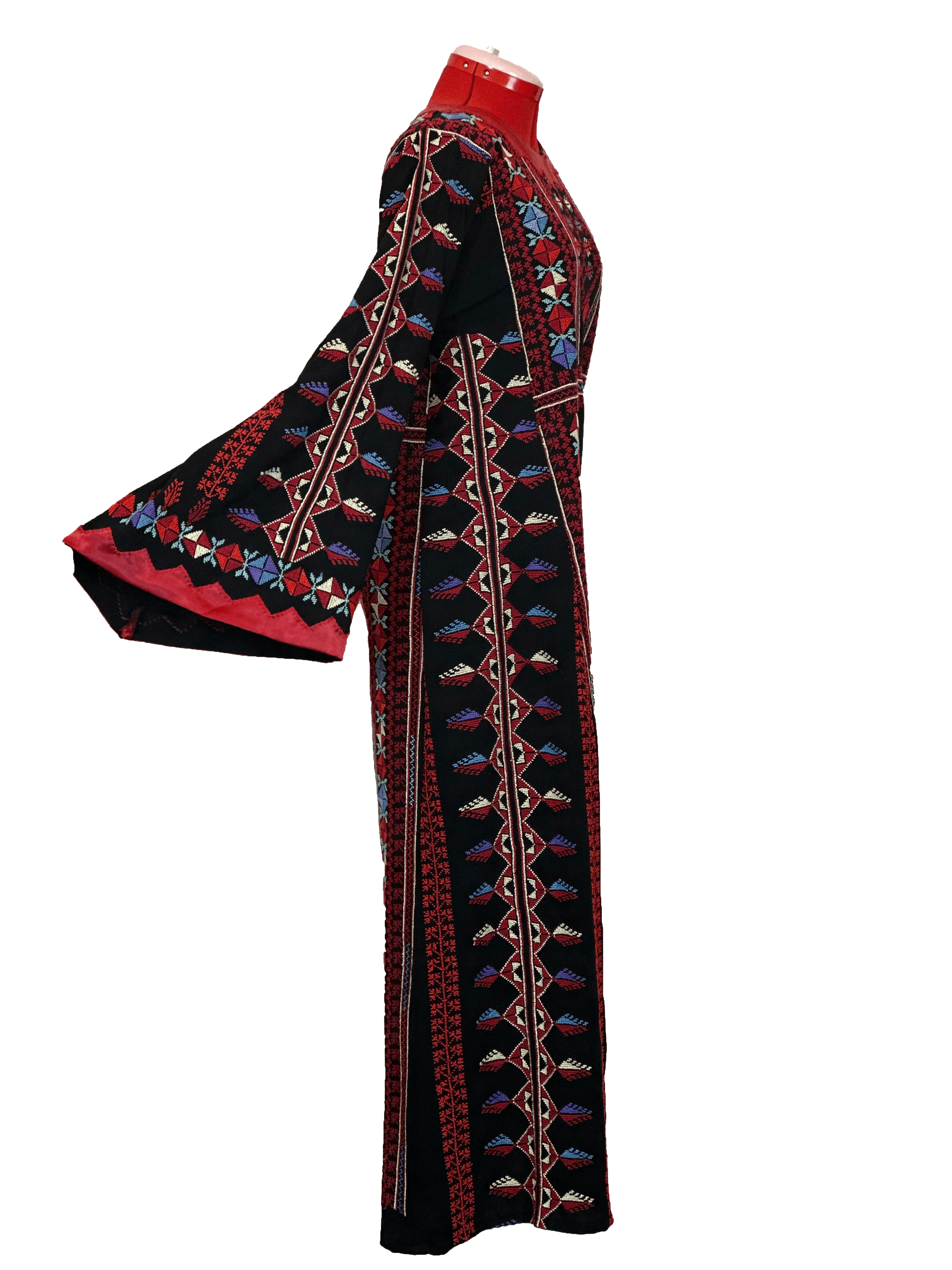 Black & Red Oasis Long Sleeves Thoub - TATREEZ STORE