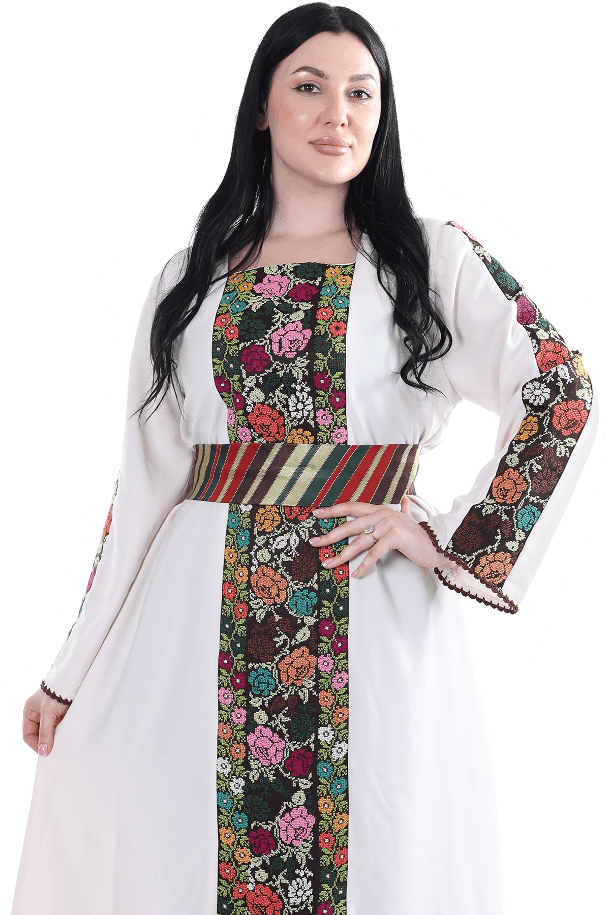 Roses Thoub (Hand stitched) - Tatreez Store