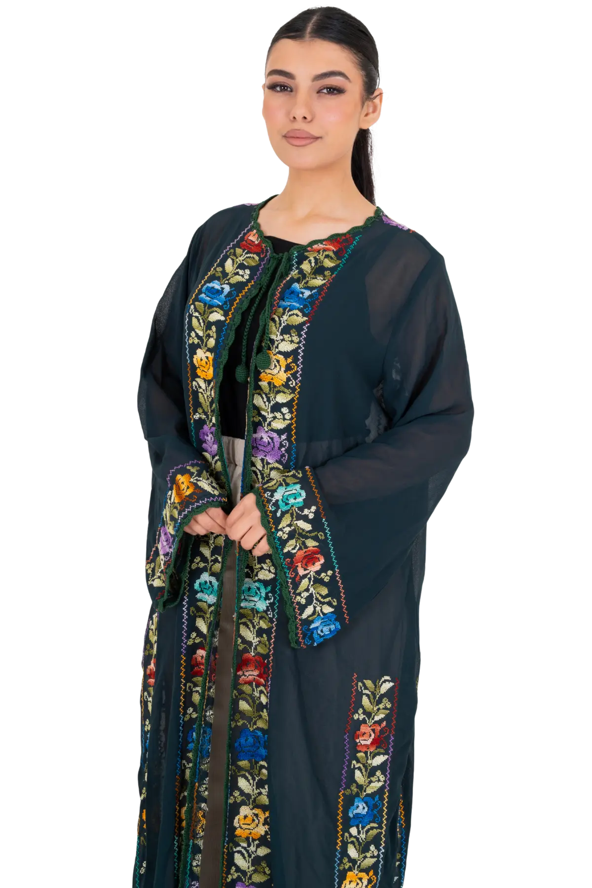 Hand-Embroidered greenly Bisht