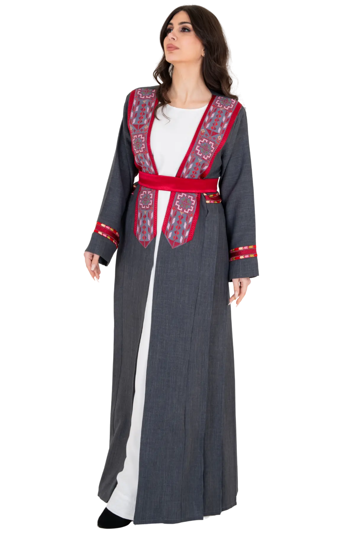 Machine embroidered stylish Bisht