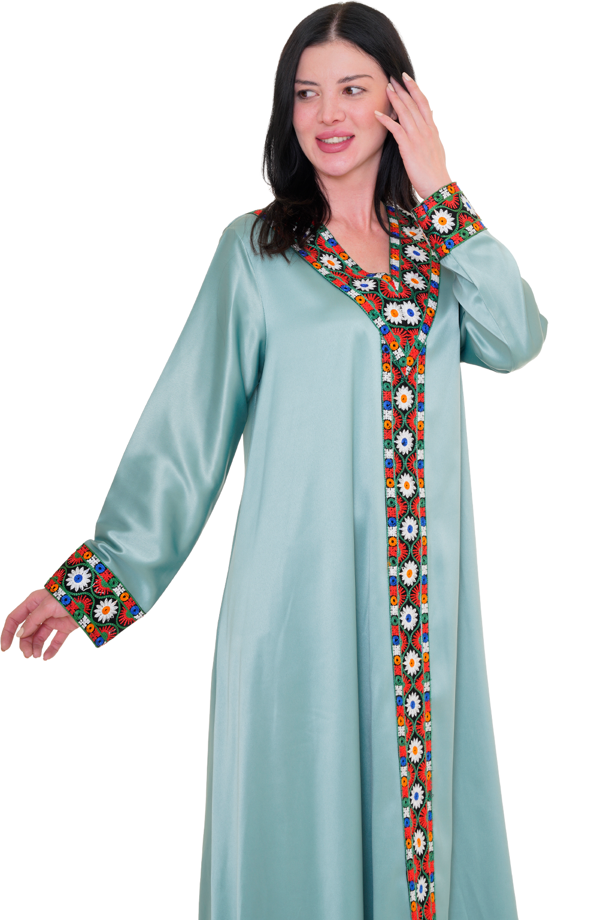 Machine stitched Satin Thoub