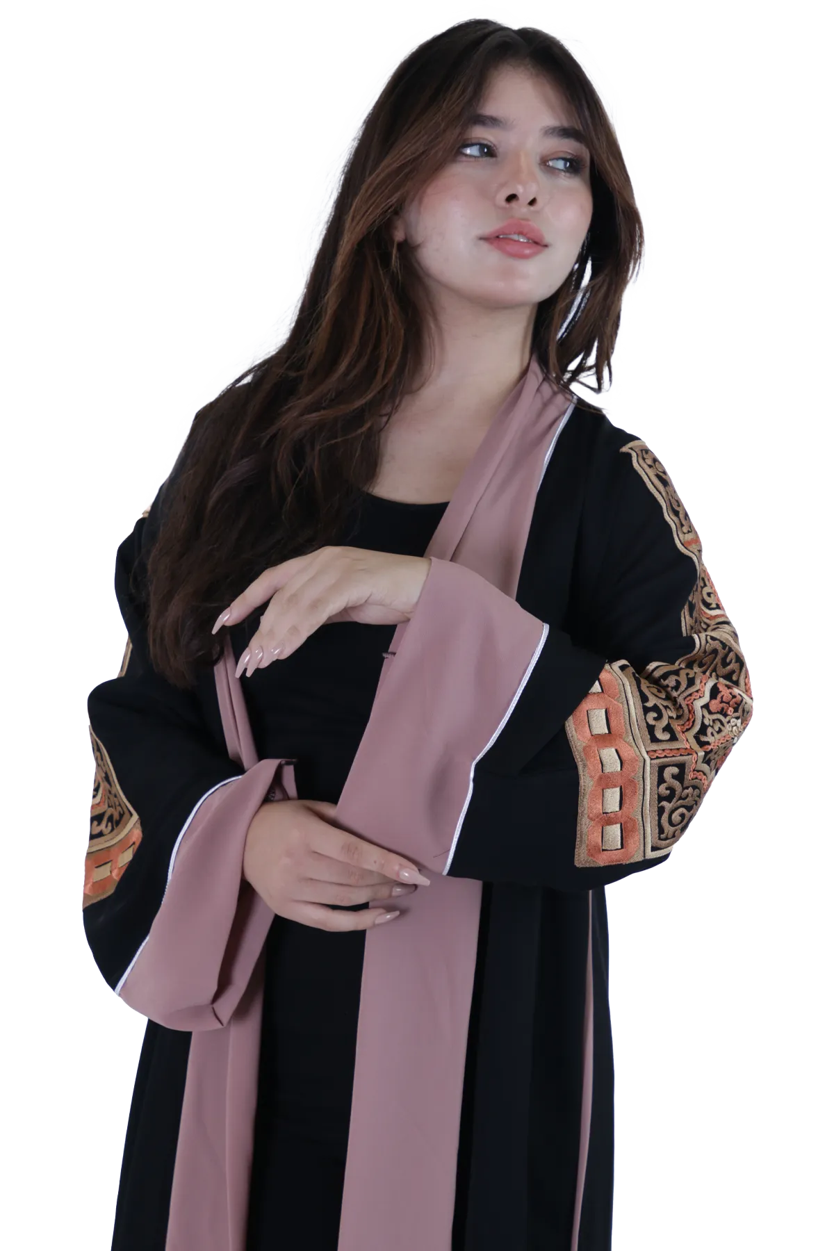 Opened embroidered Abaya