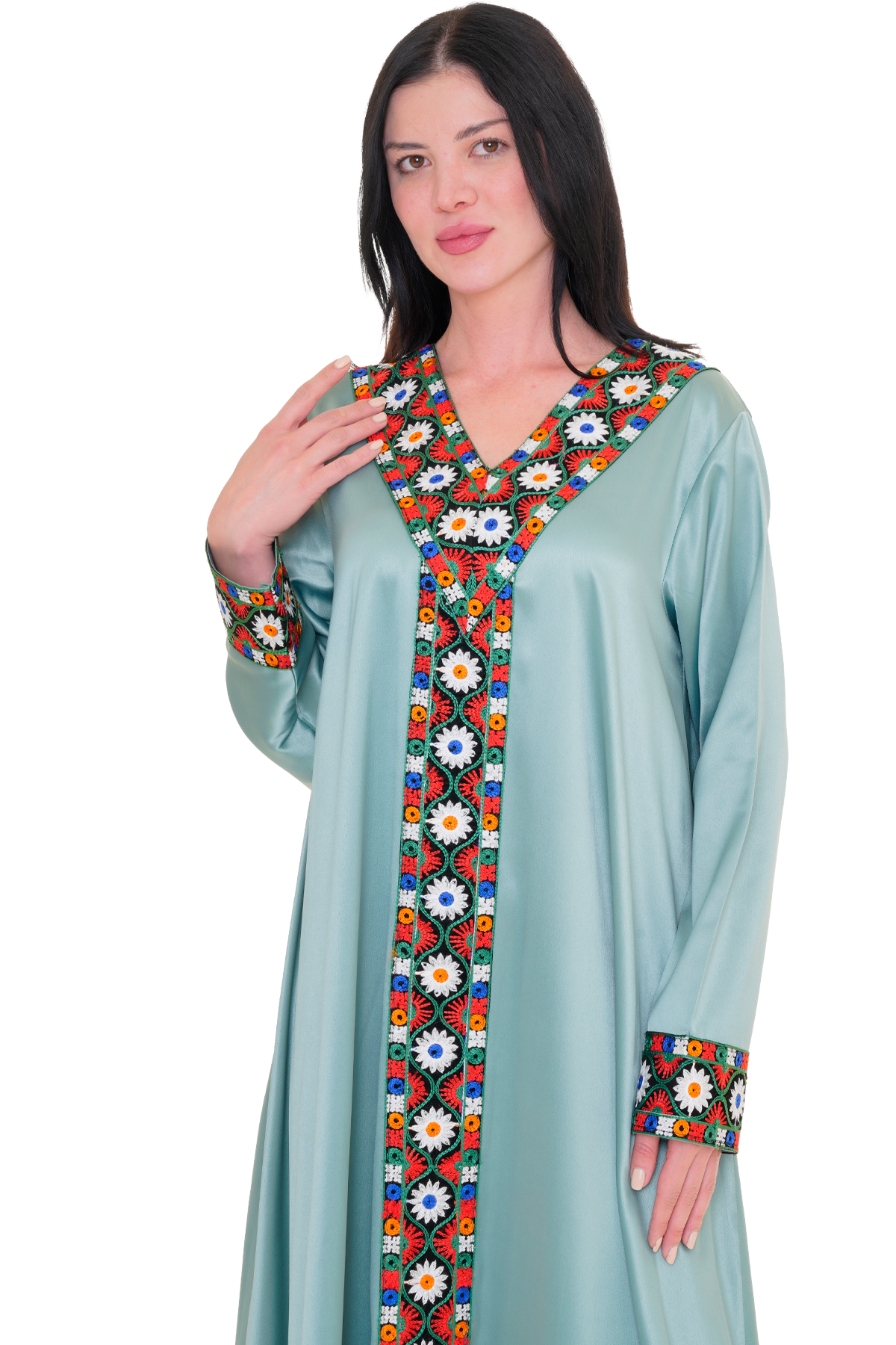 Machine stitched Satin Thoub