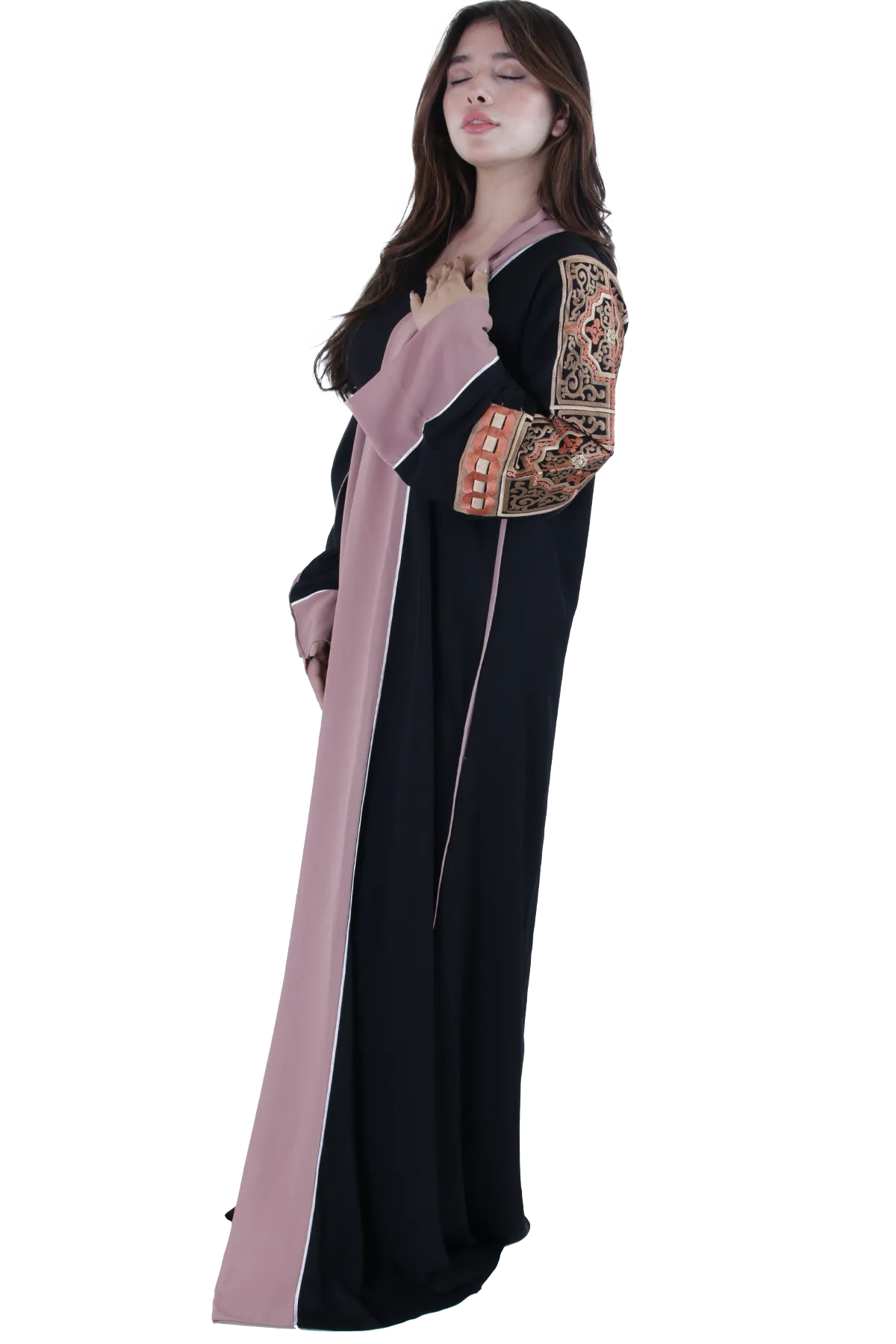 Opened embroidered Abaya