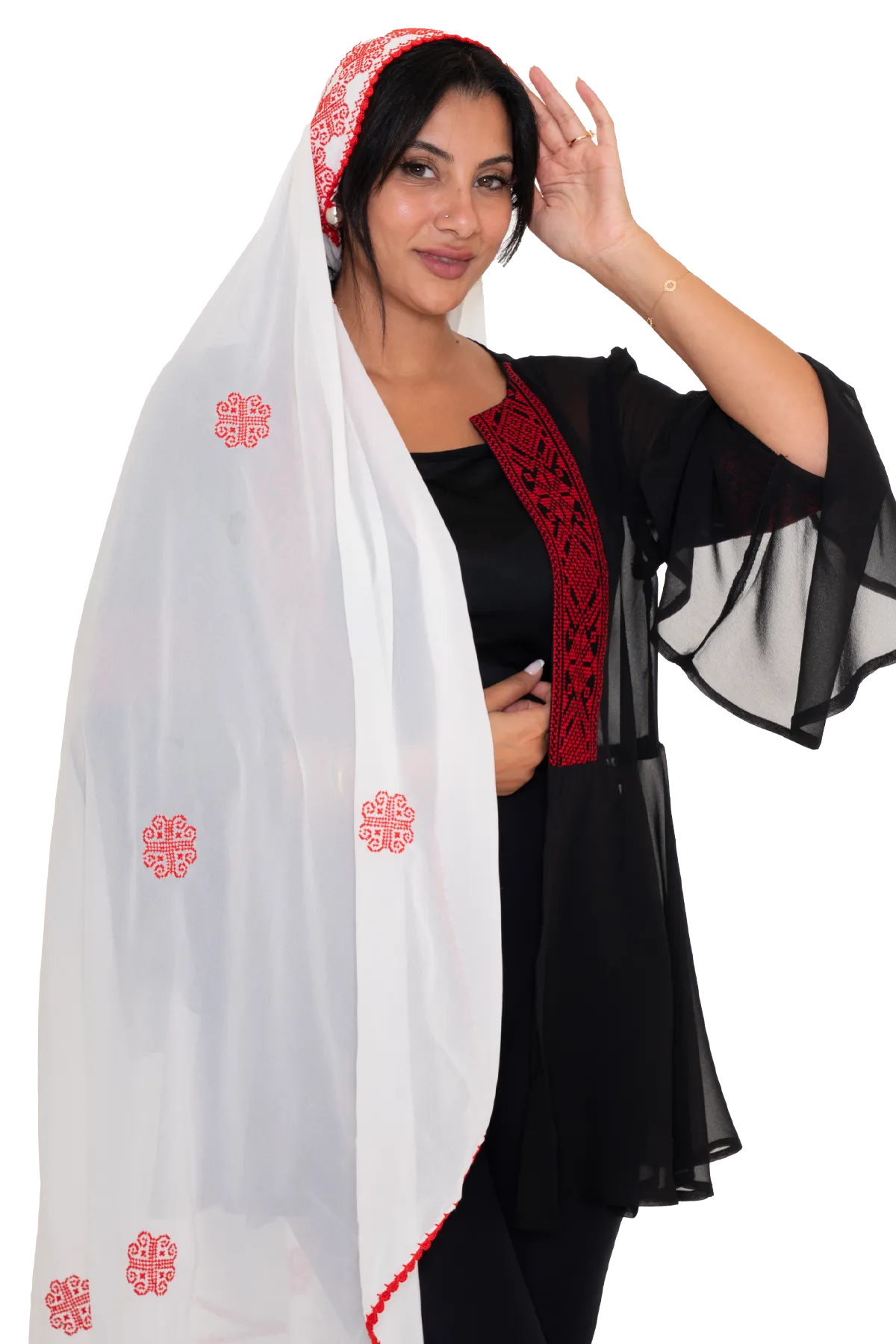 Hand embroidered head shawl