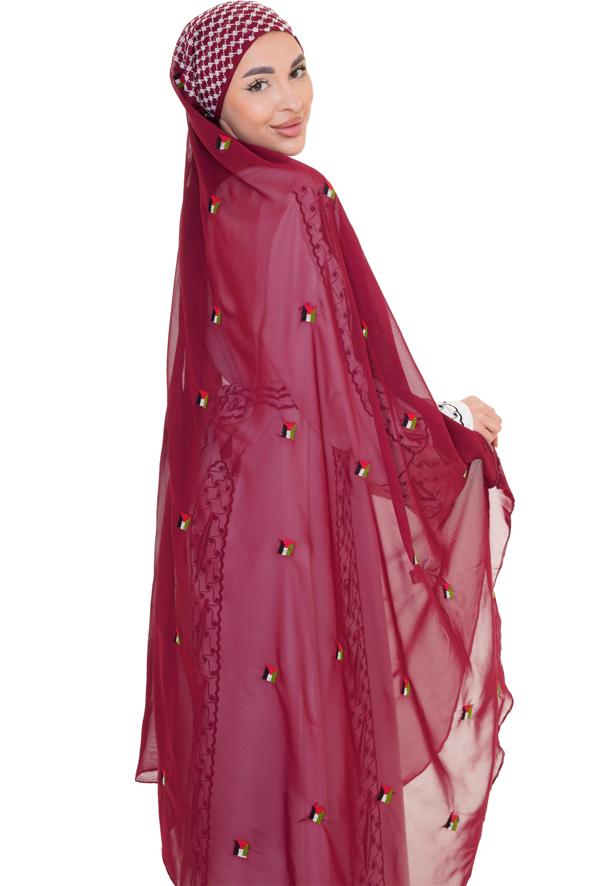 Palestinian Hand-Embroidered Shawl