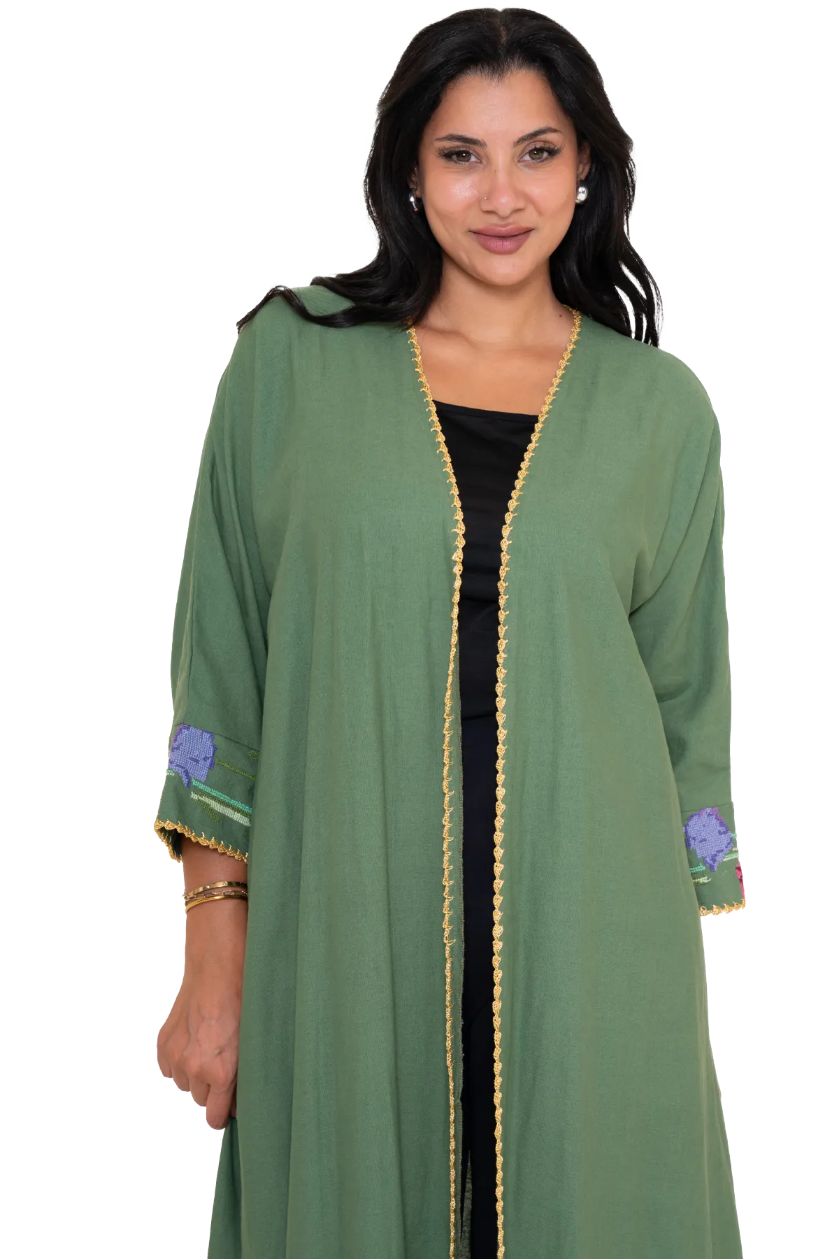 Linen Hand-Embroidered Bisht