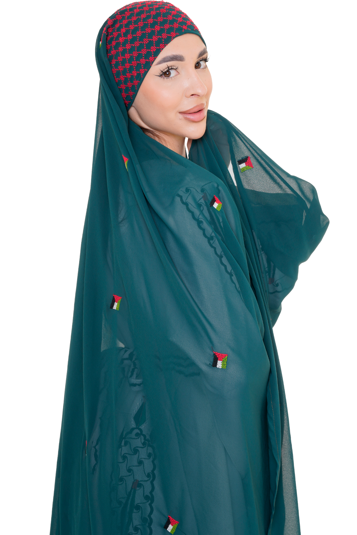Palestinian Hand-Embroidered Shawl