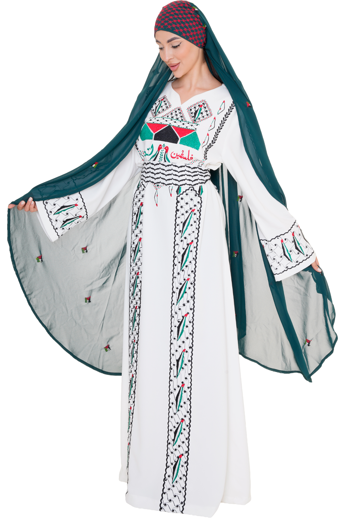Palestinian Hand-Embroidered Shawl
