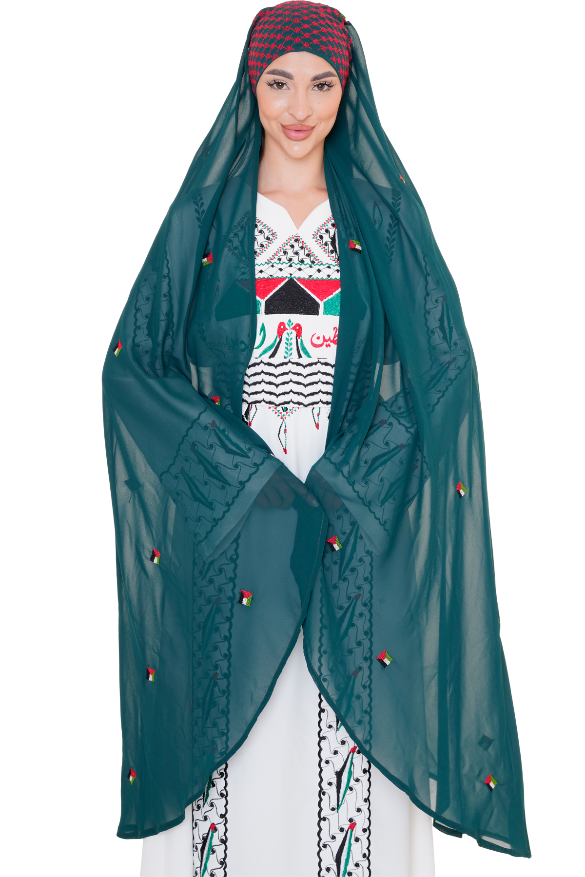 Palestinian Hand-Embroidered Shawl