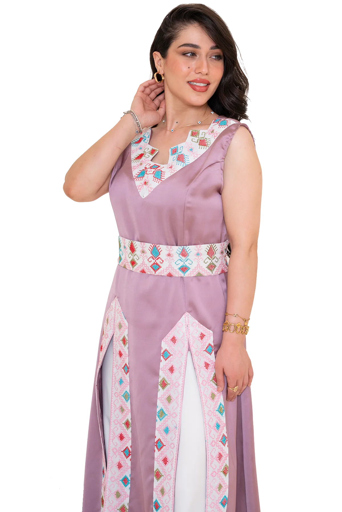 Pink arayes dress