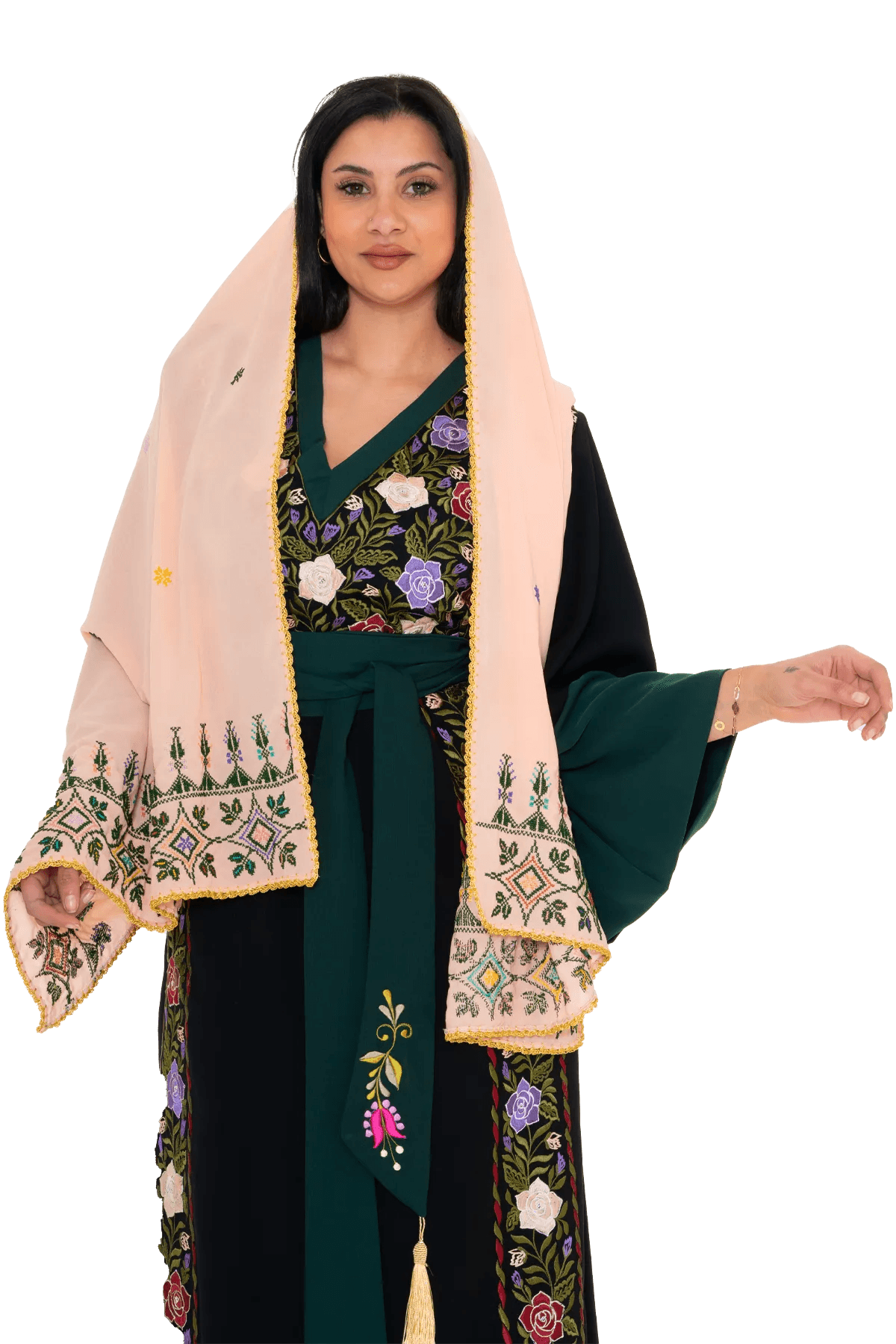 Hand-stitched head shawl