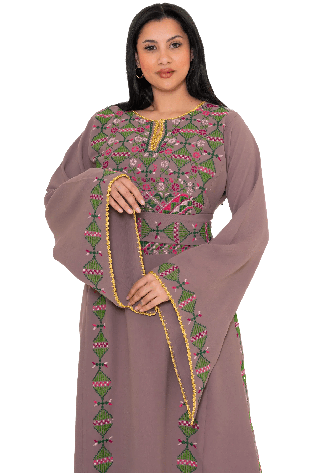 Hand-stitched Pink Thoub