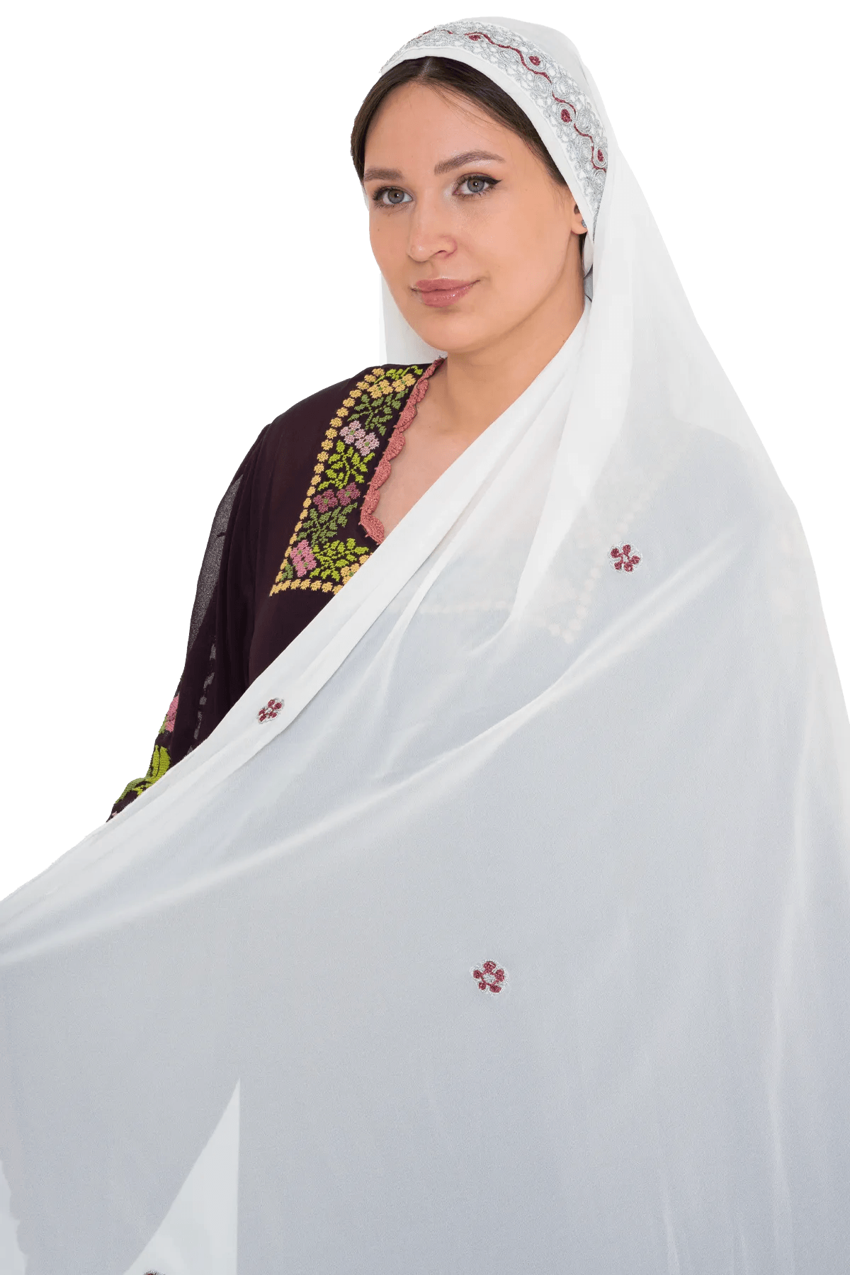 Hand embroidered head shawl