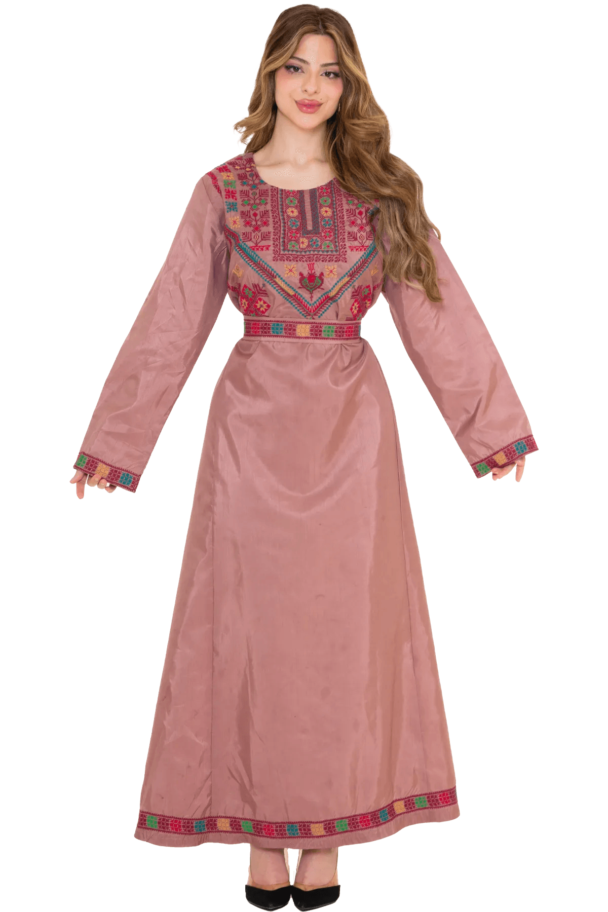Hand-stitched pink Tafta Thoub