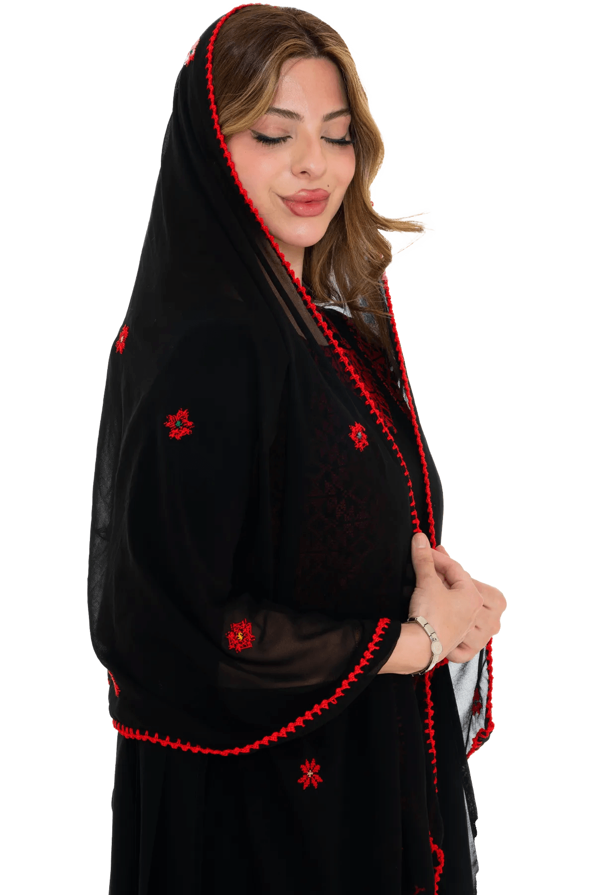 Hand-stitched head shawl