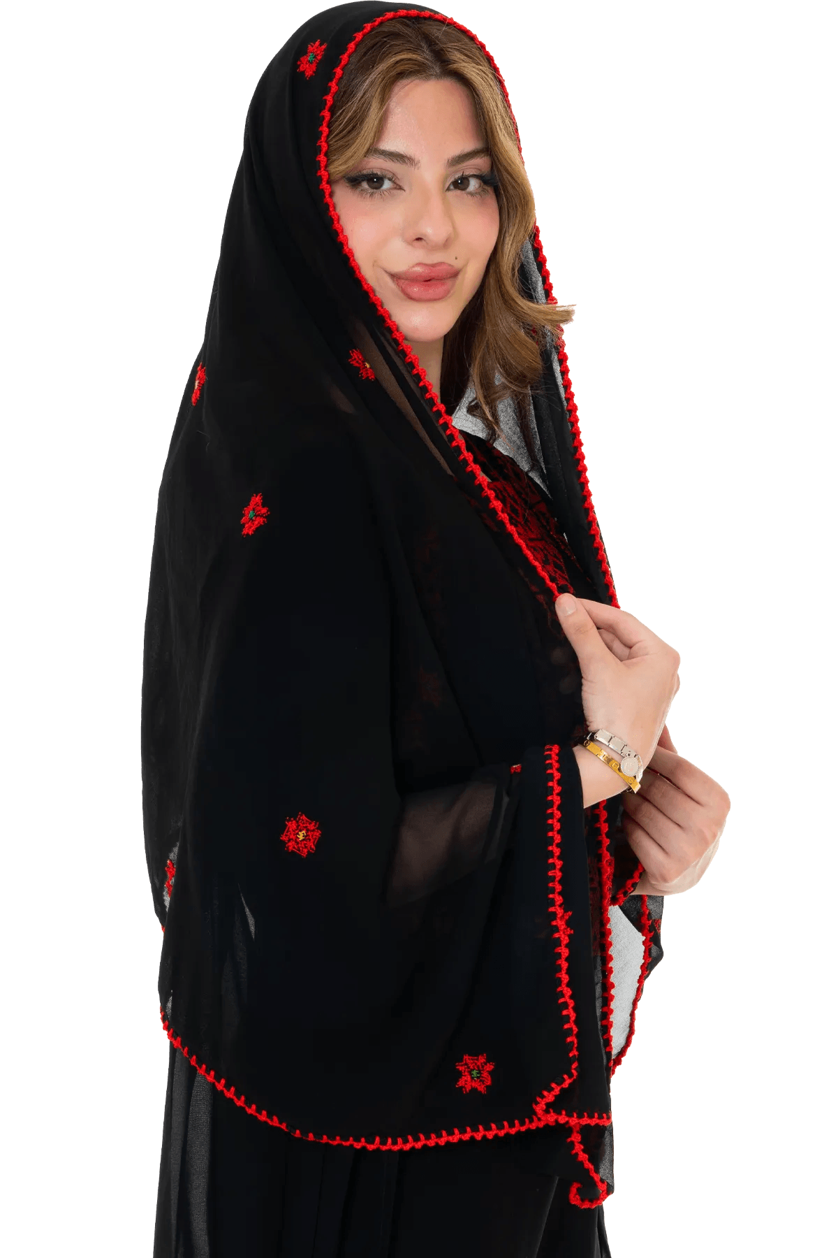 Hand-stitched head shawl