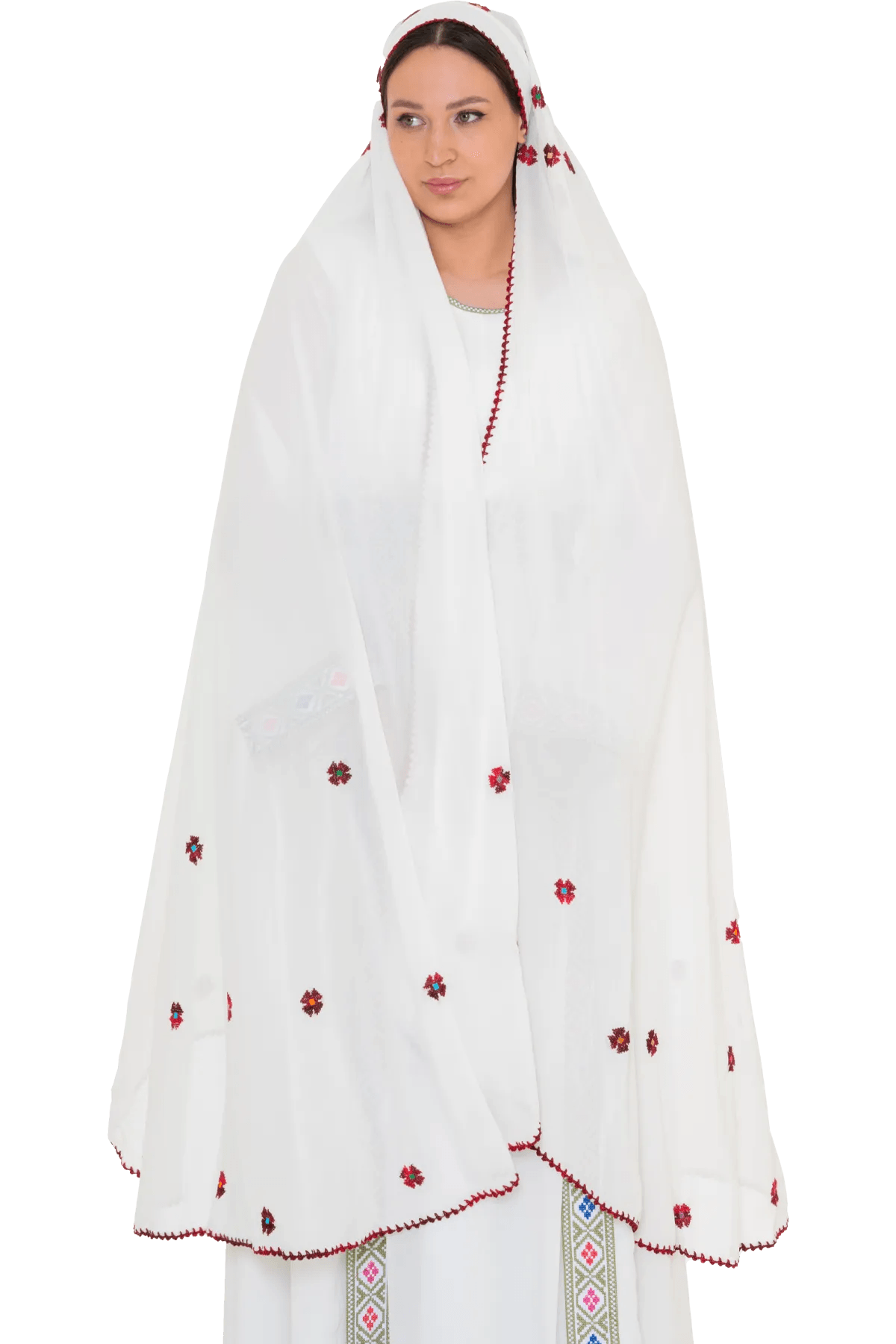 Hand-stitched head shawl