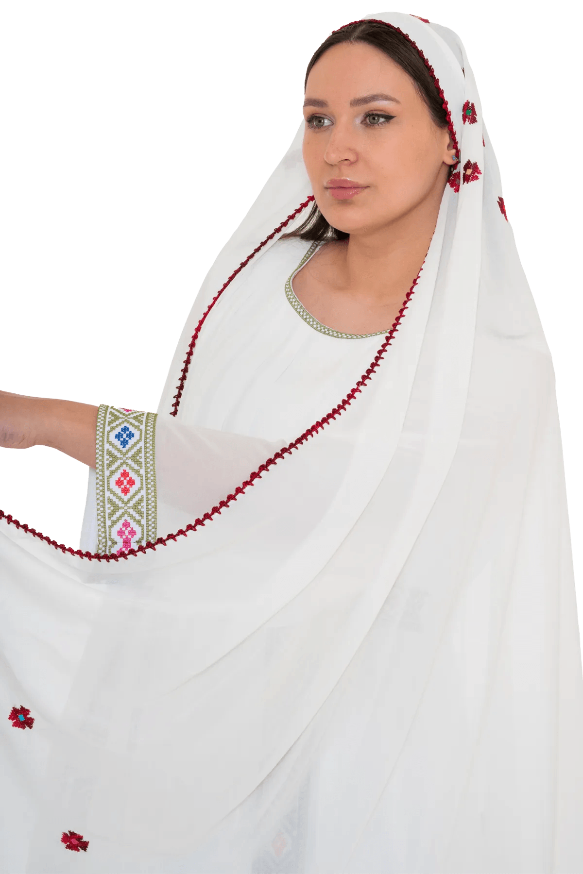 Hand-stitched head shawl