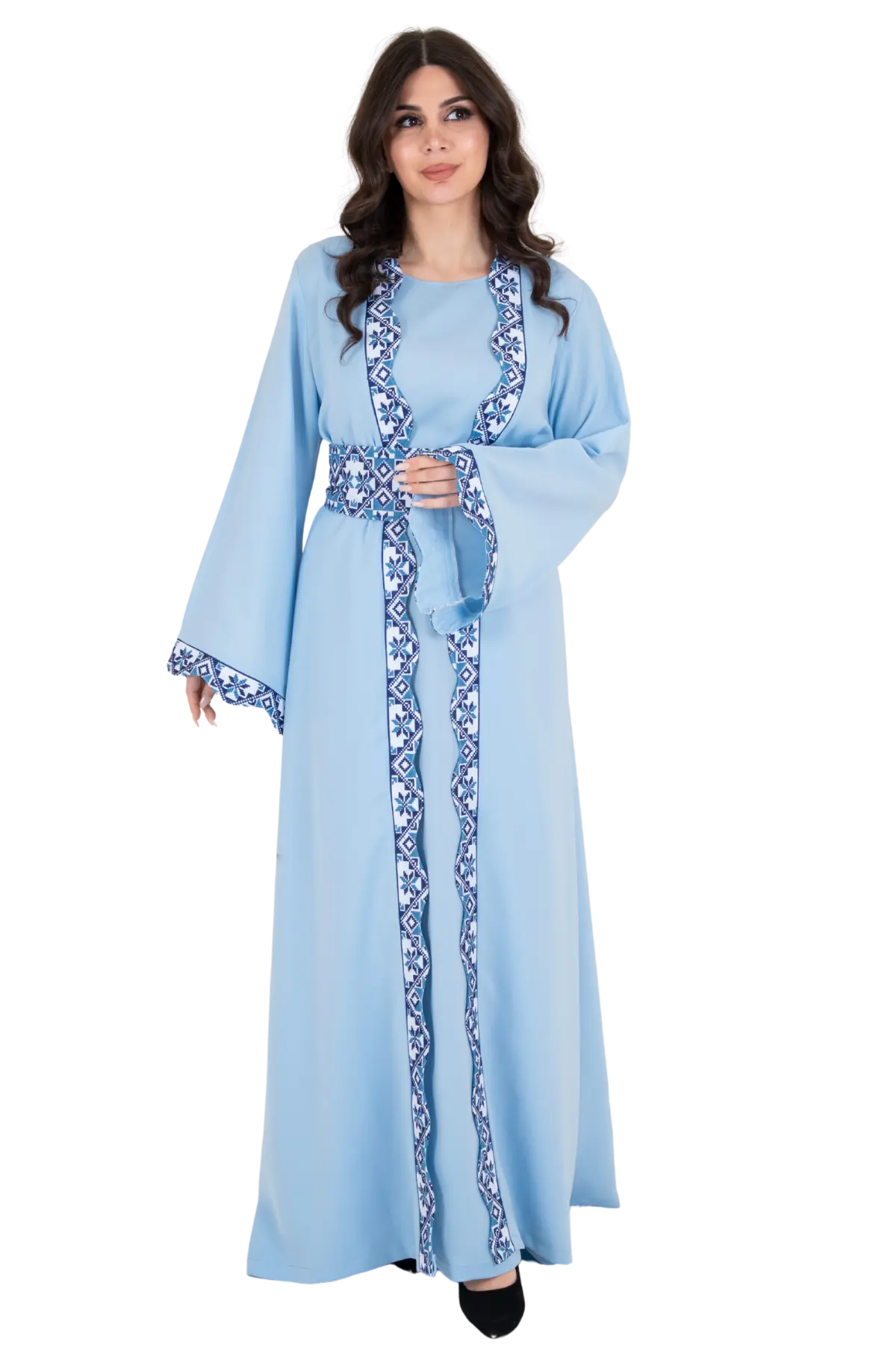 Machine stitched Bisht 2pcs