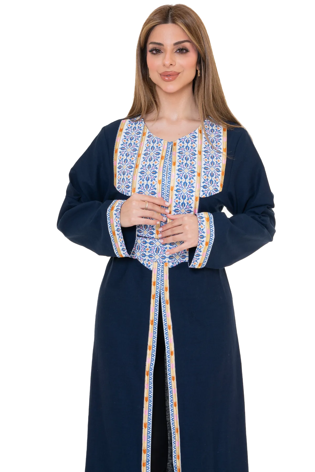 Machine embroidered Bisht