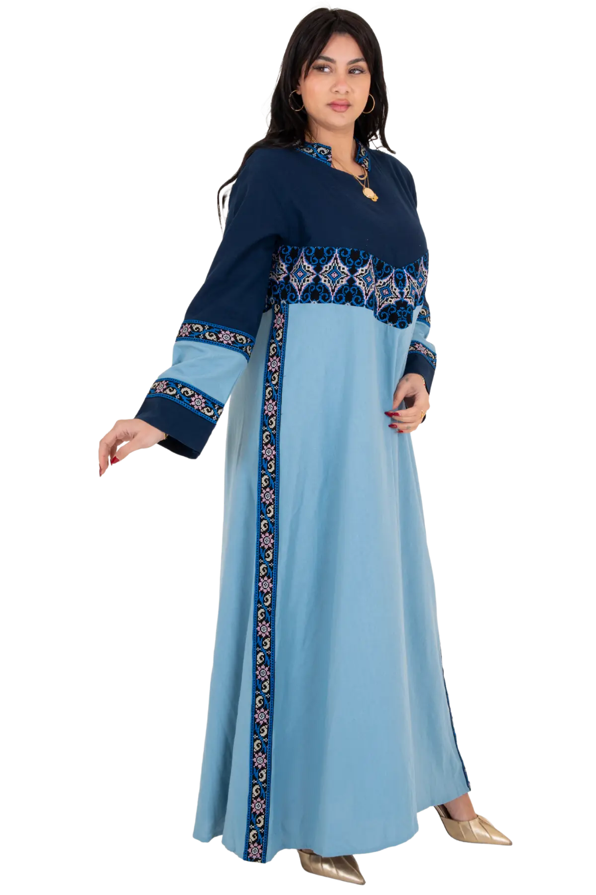 Machine stitched Linen Jalabiya