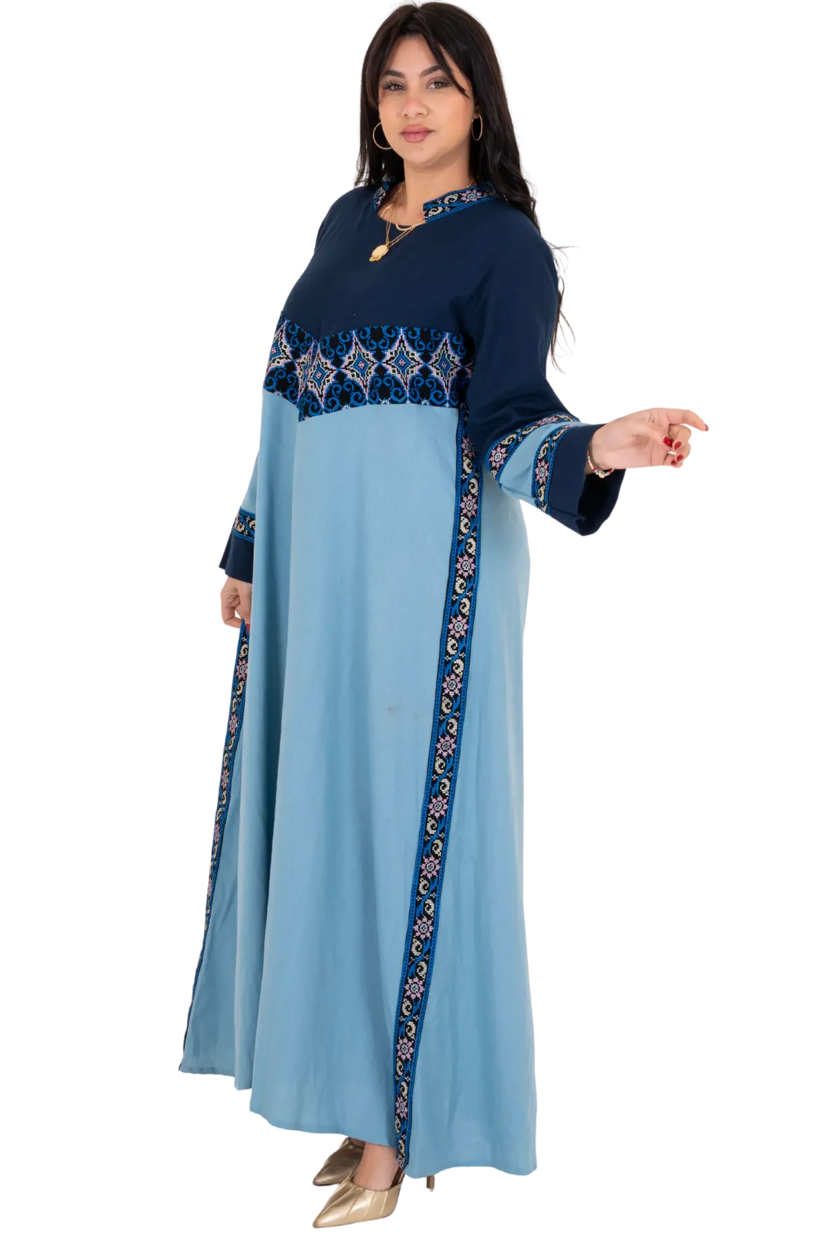 Machine stitched Linen Jalabiya