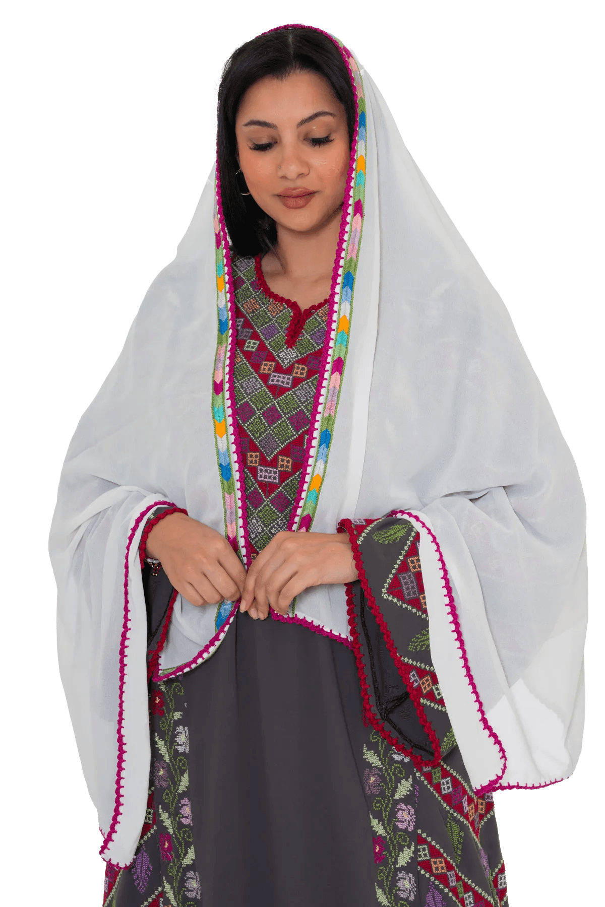 Hand embroidered Manajel shawl