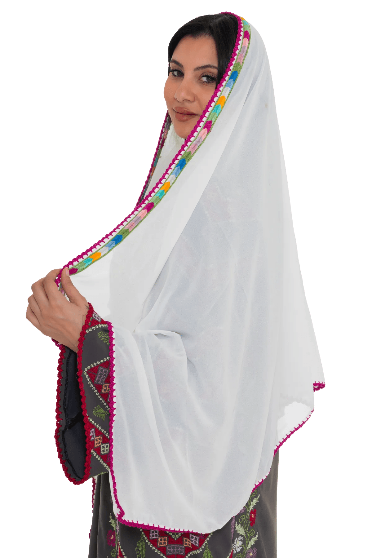 Hand embroidered Manajel shawl
